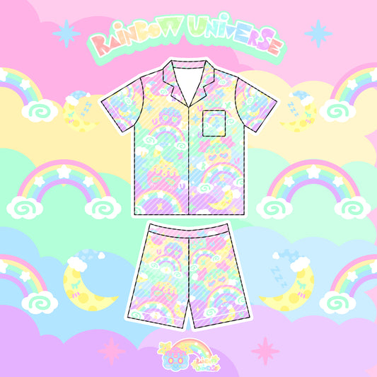 Rainbow Universe RUX - Decora Kawaii Macaron Pajama Set Soft Short Sleeve pajama Rainbow Universe RUX