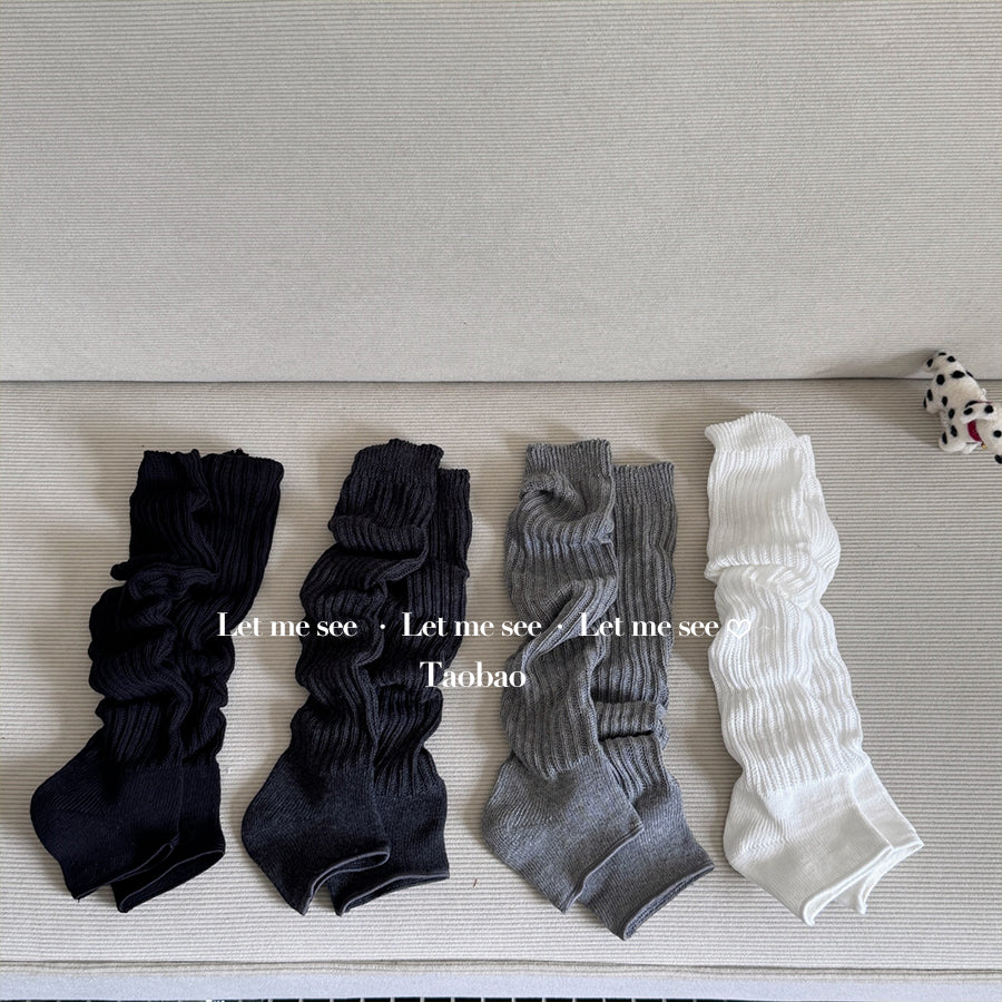 LET ME SEE 复古高级感舒适踩脚袜套 中筒堆堆袜显腿细百搭腿套 sock let me see