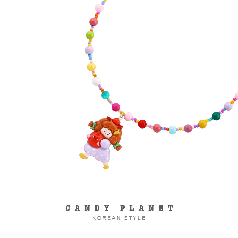 Candy Planet - Decora Kei Colorful Beaded Girl Necklace necklace candy planet
