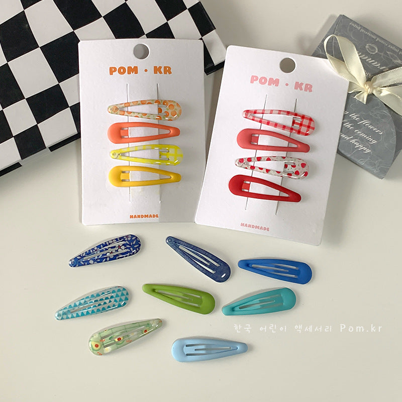 Candy Plaid Floral Resin Waterdrop BB Clips – Cute Kawaii Decora Hair Accessories hair clip candy