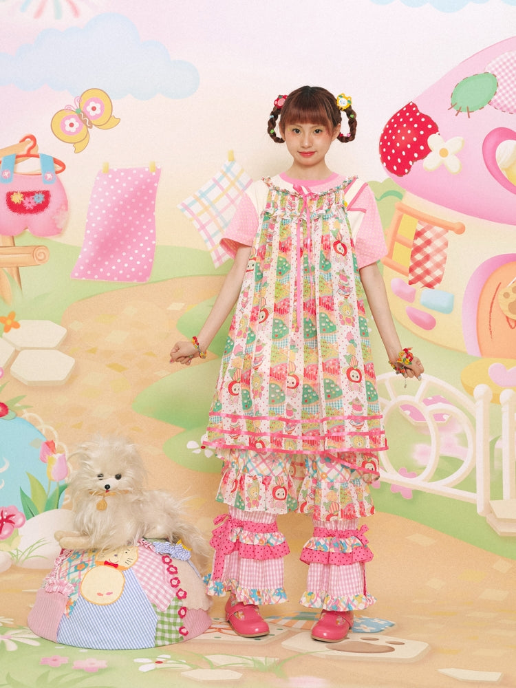 Lutra Jump Dress Chiffon Print Dress Cute Layered Cami Dress dress Lutra Jump