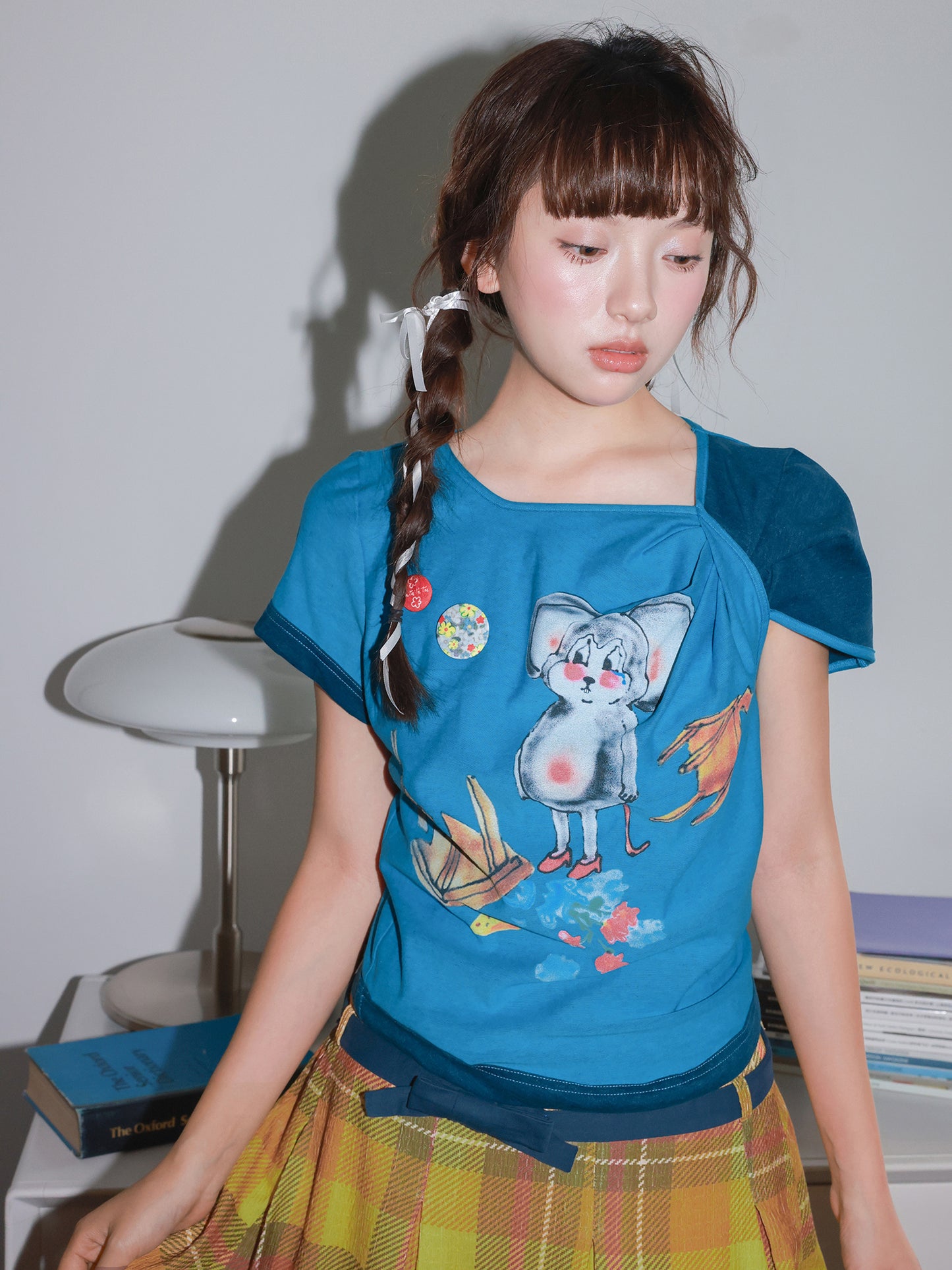 Tntntutu - Decora Kei Blue Mouse Knot T-Shirt tshirt tntntutu