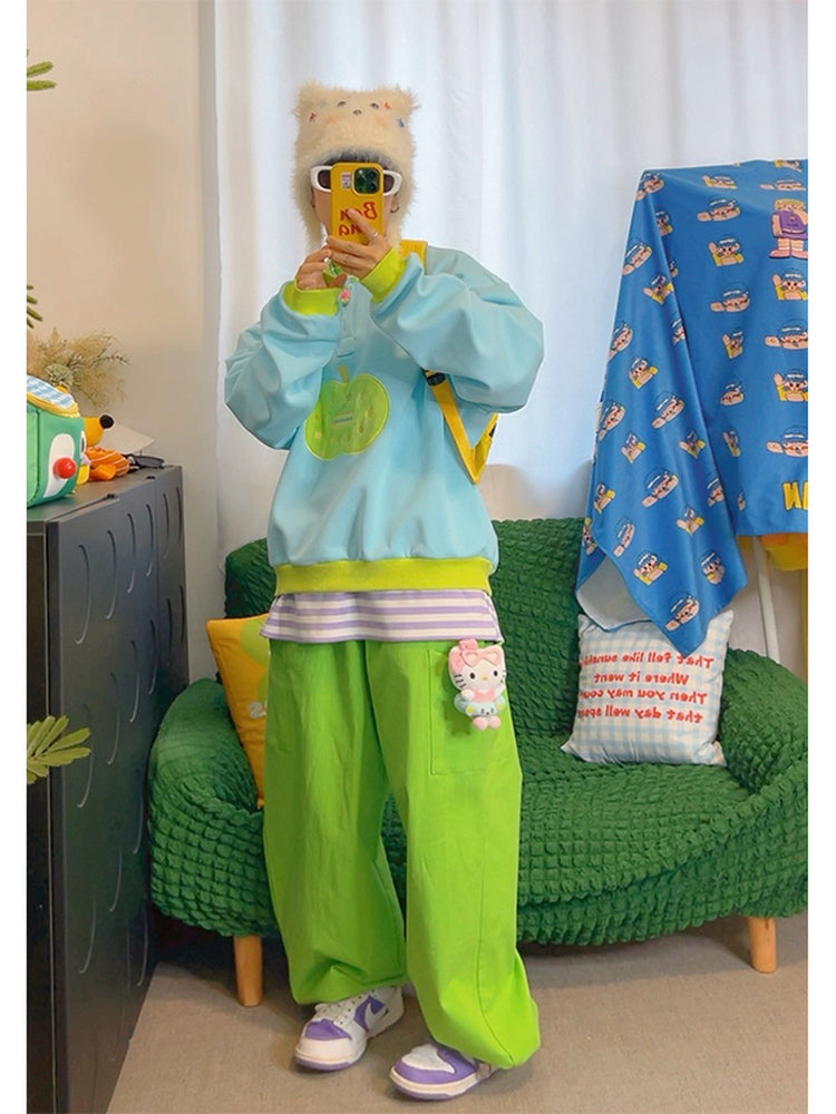 KURIOSITAET - Decora Kei Blue Pullover Sweatshirt sweatshirt KURIOSITAET