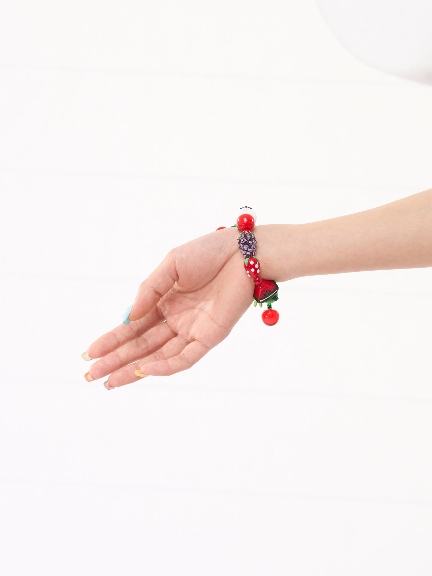 FRUITS Panda & Fruit Bracelet | Glass Bead Stretch Bracelet bracelet Fruits