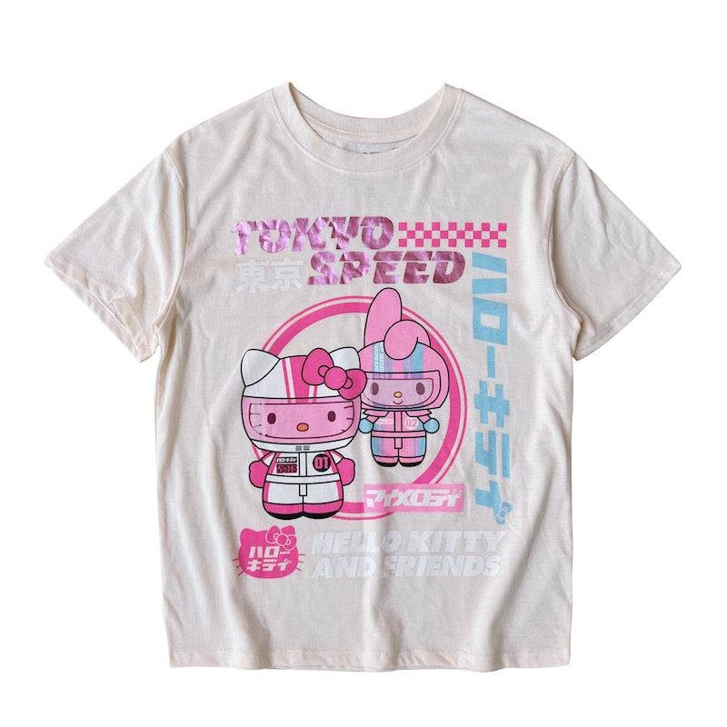 Strangelab – Y2K Holographic Kitty Tee in Sweet & Spicy Millennium Style tshirt strangelab