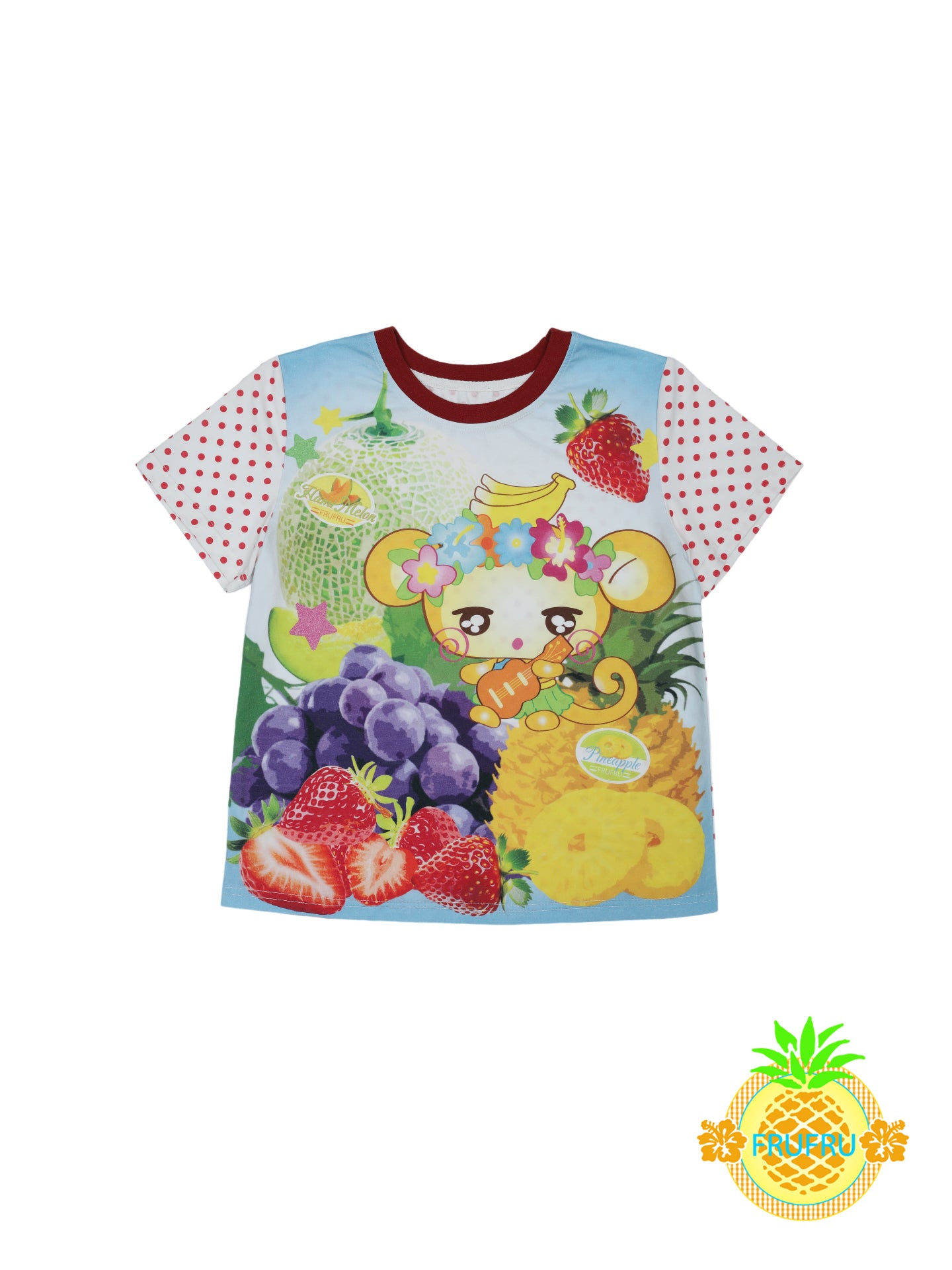 Frufru Monkey Print Cotton T-Shirt | Kawaii Cartoon Tee tshirt frufru