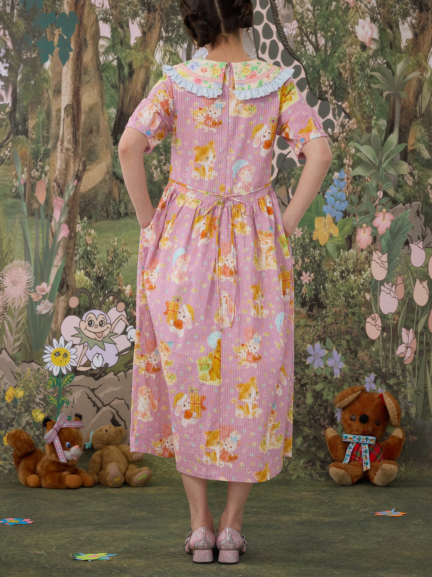 tntntutu - Pink Floral Bow Dress dress tntntutu