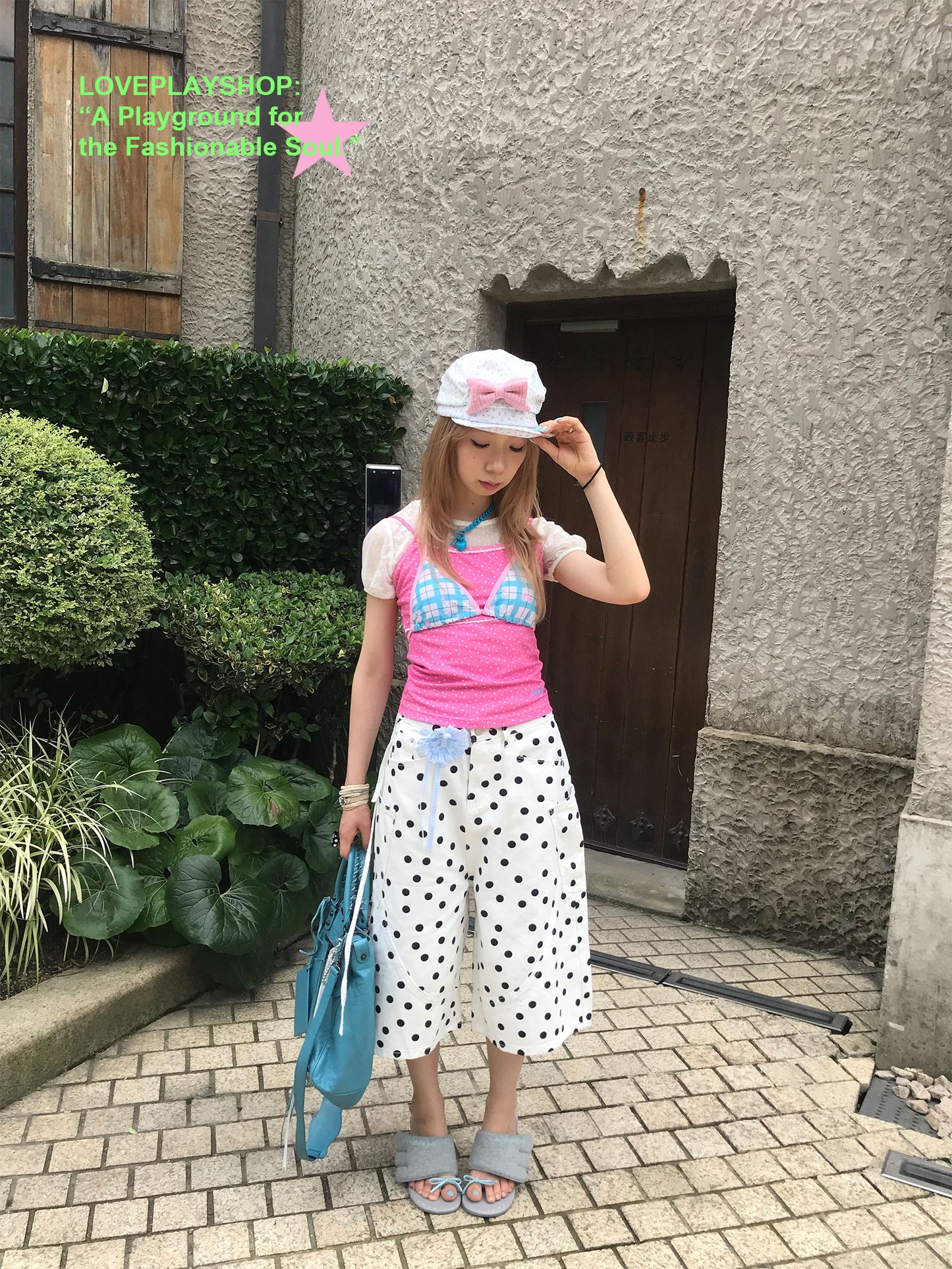 loveplayshop - Vintage Polka Dot Straight Leg Capri Pants pants loveplay