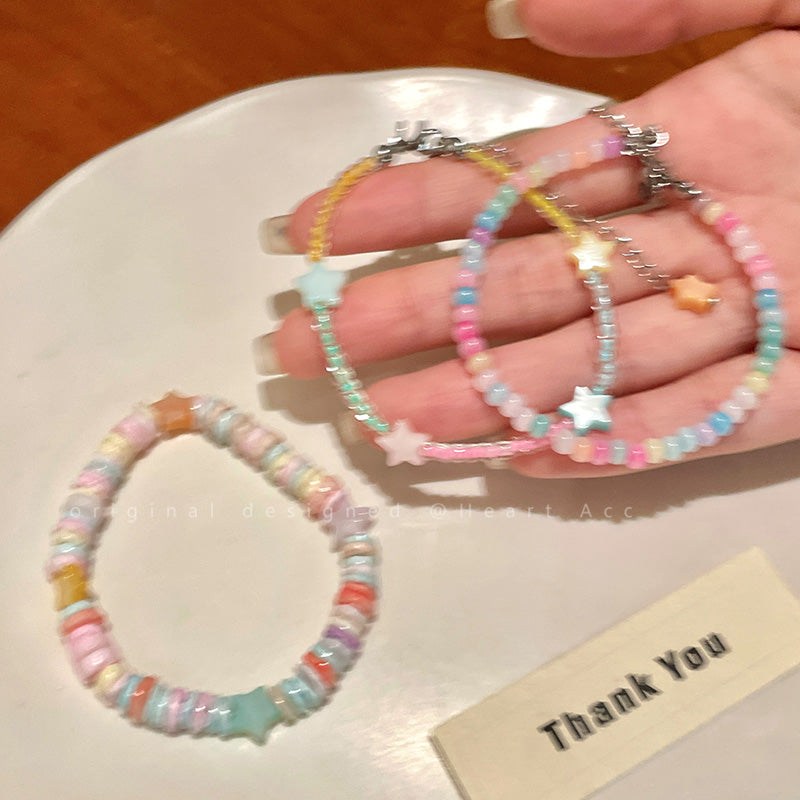 Decora Kei Bracelet – Colorful Beaded Star bracelet Filpped
