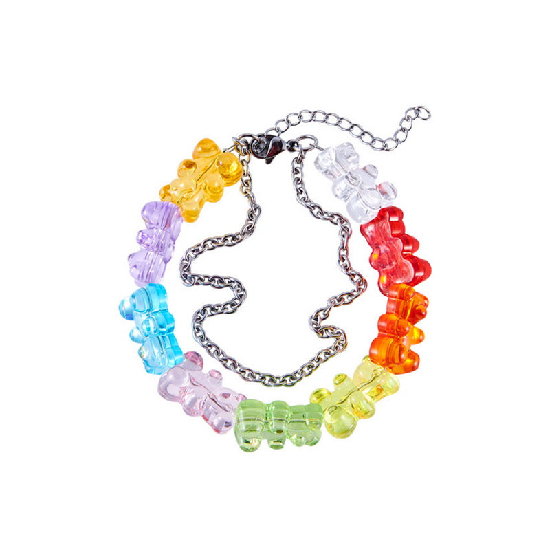 StrangeLab Gummy Bear Bracelet | Decora Cute Candy Bracelet | Transparent Double-Layer Wristband bracelet strangelab