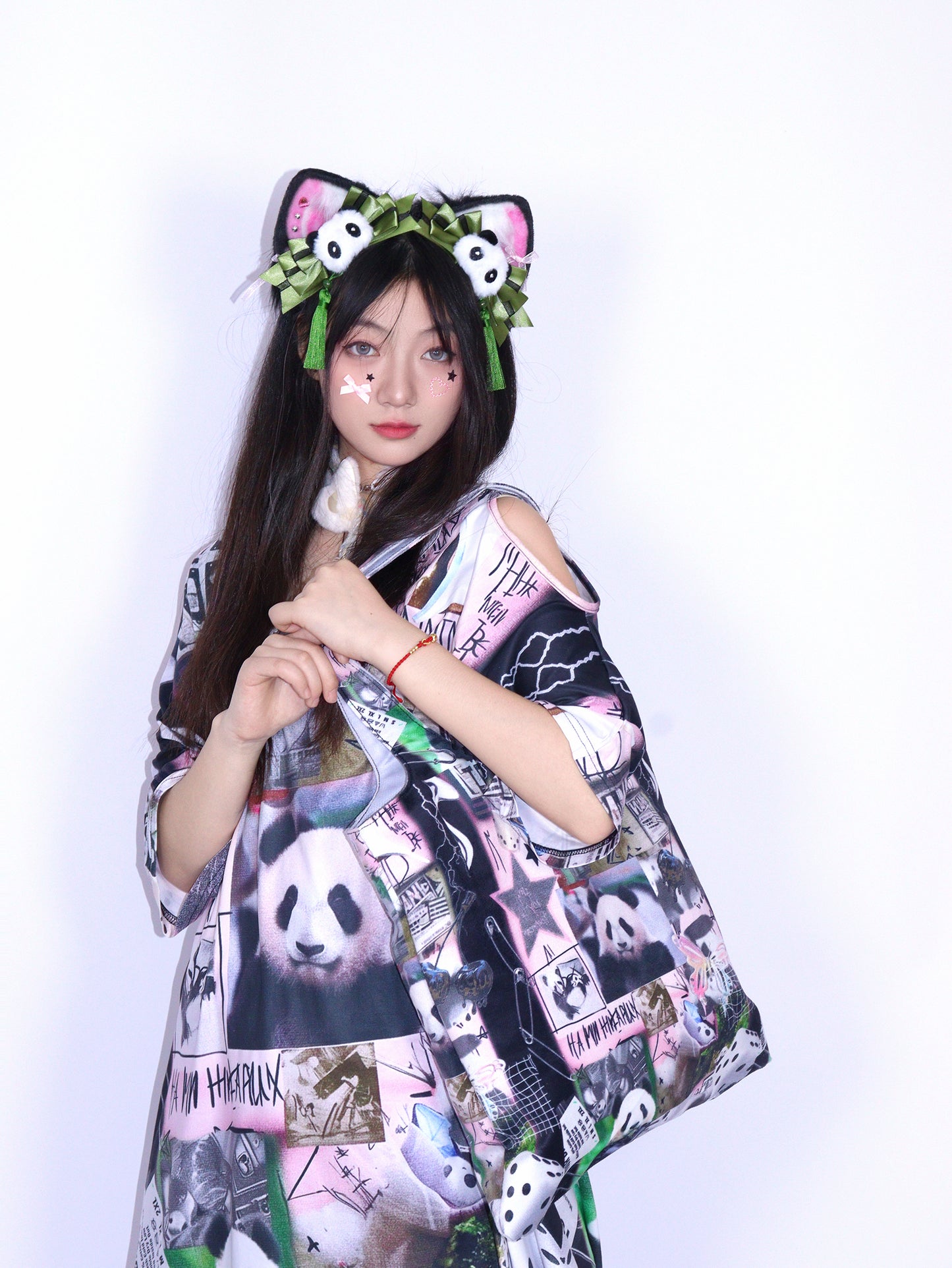 LEERROO - Kawaii Plush Panda Headband Hair Accessory hair clip Leerroo