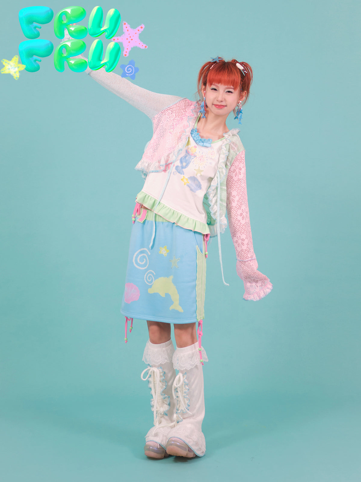 frufru Blue Dolphin | Skirt Decora Mini Skirt | Y2K Skater Skirt skirt frufru