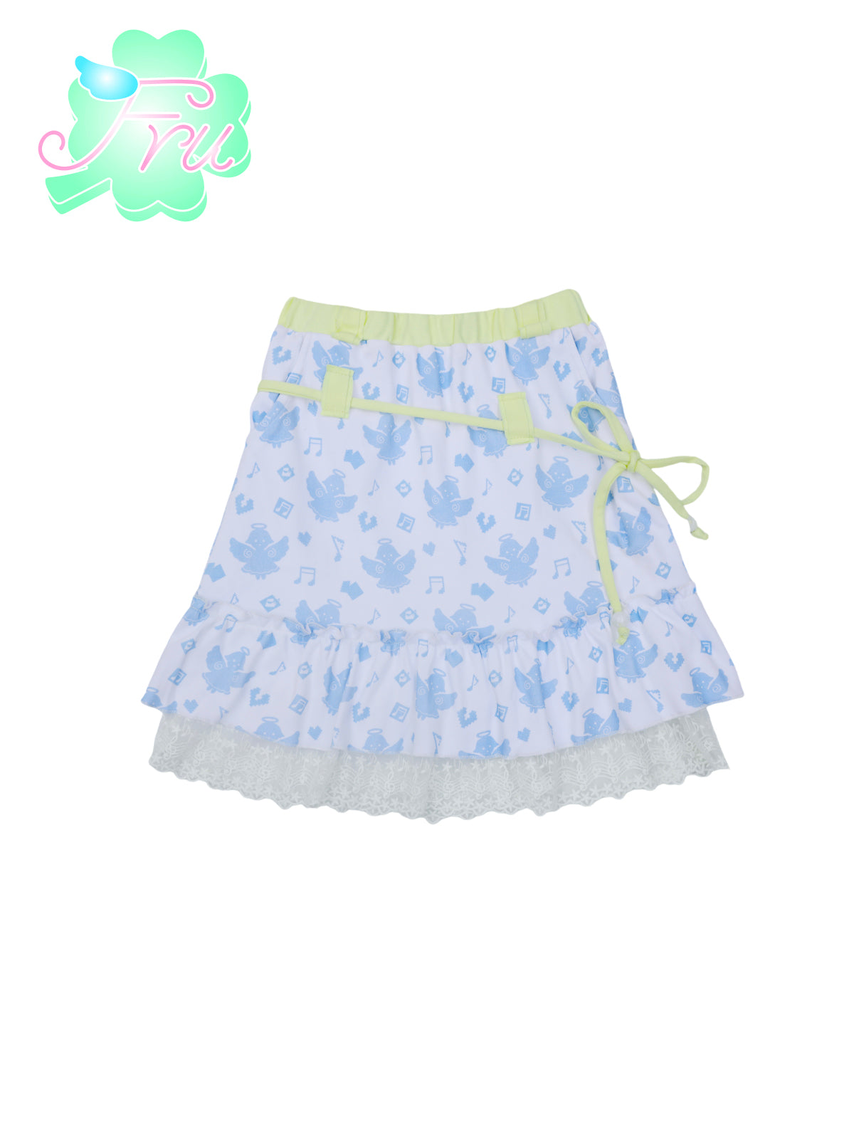 frufru Print Cotton Skirt | Summer White Skirt skirt frufru