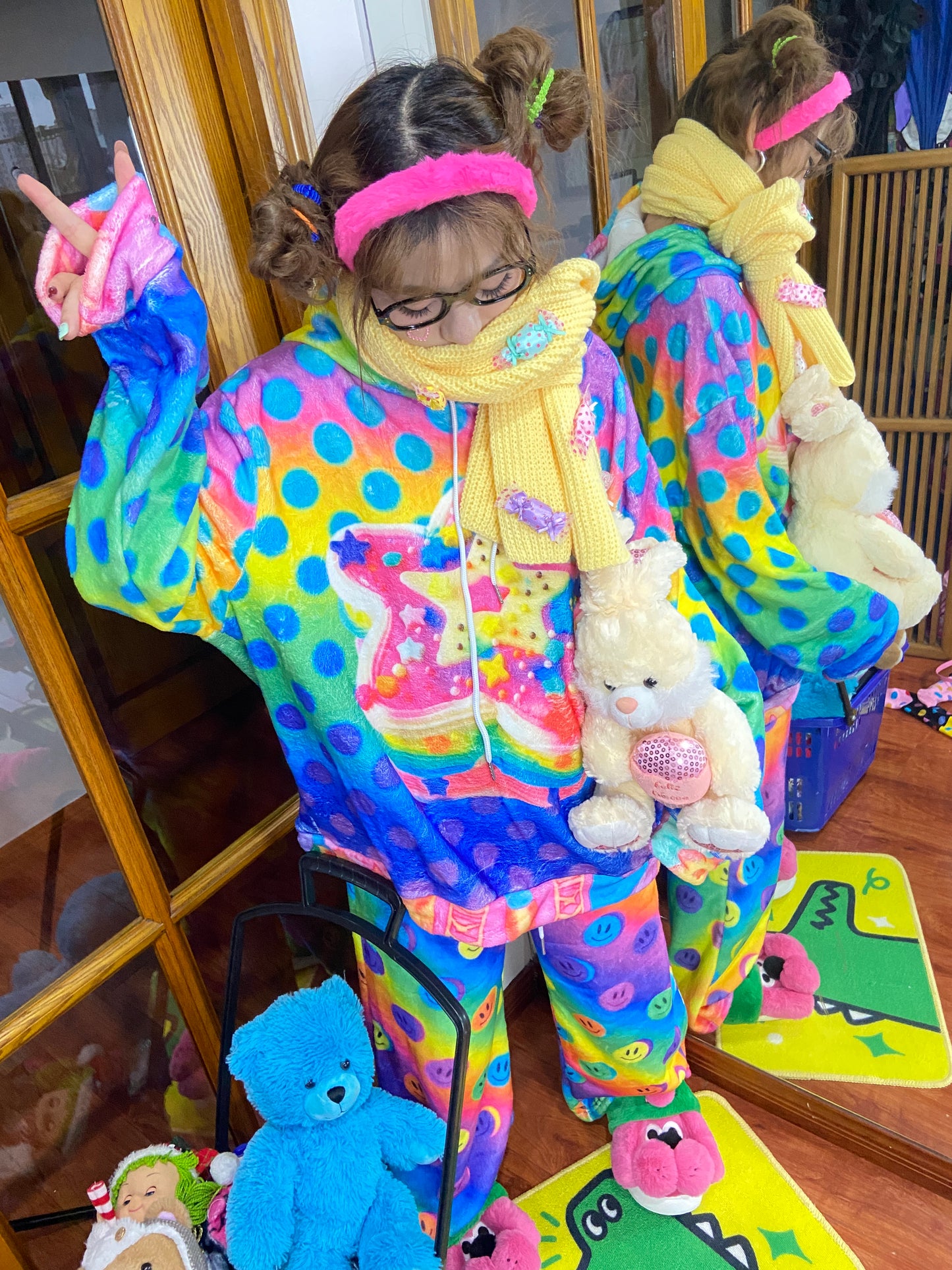 Leerroo - Kawaii Y2K Yellow Knit Scarf scarf Leerroo