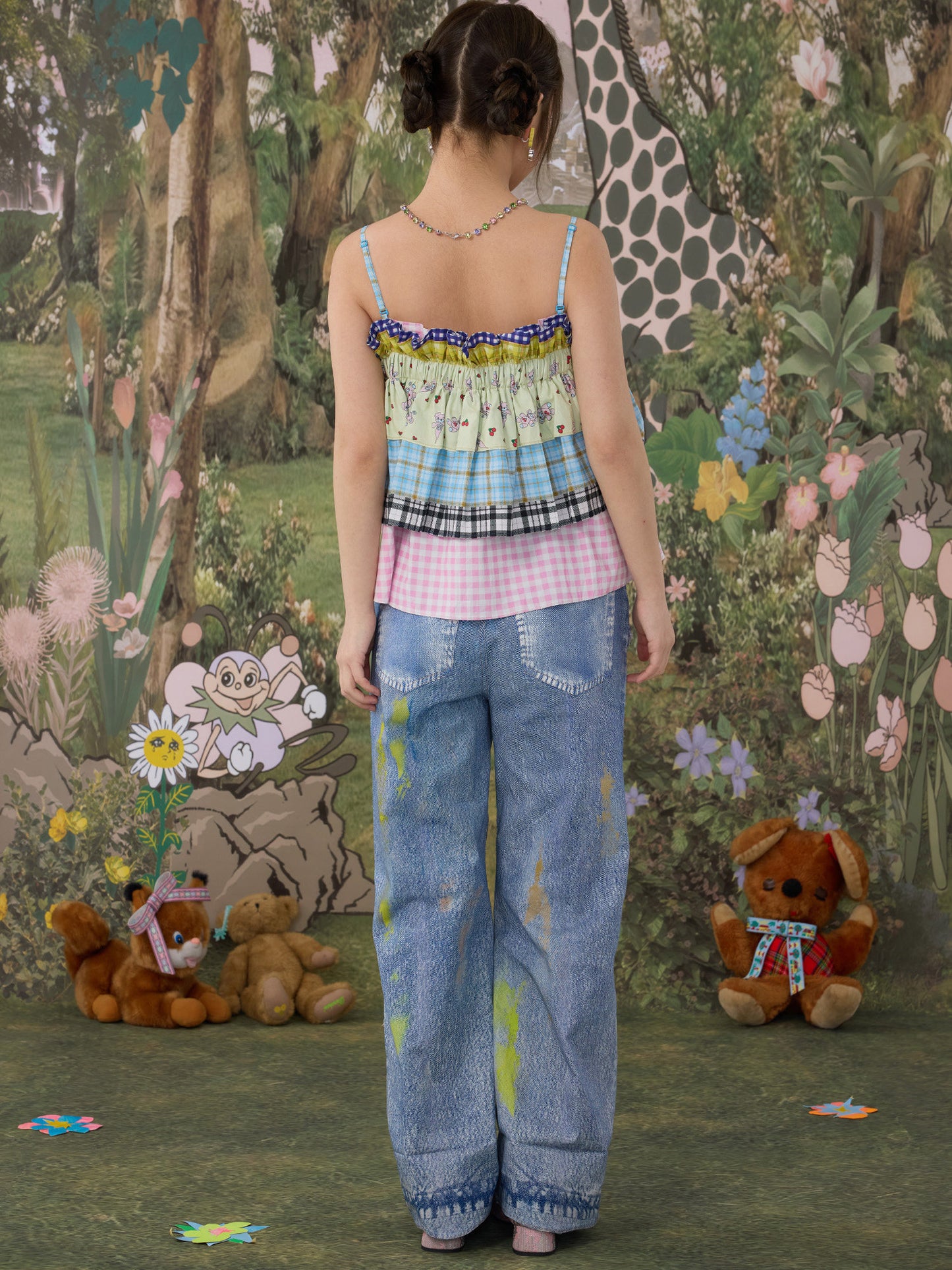 tntntutu - Blue Pink Bow Convertible Skirt Top camisole tntntutu