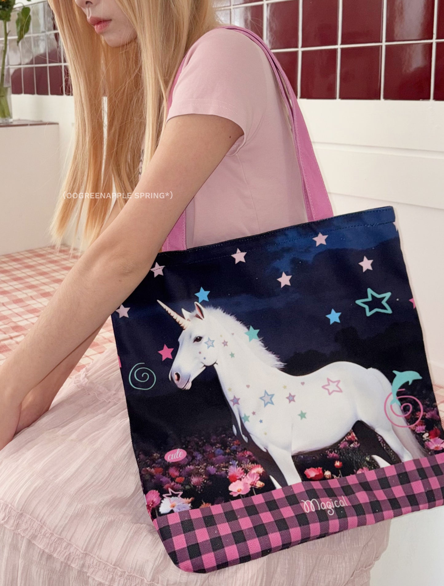 Oogreenapple - Pony Graffiti Canvas Tote Bag bag Oogreenapple