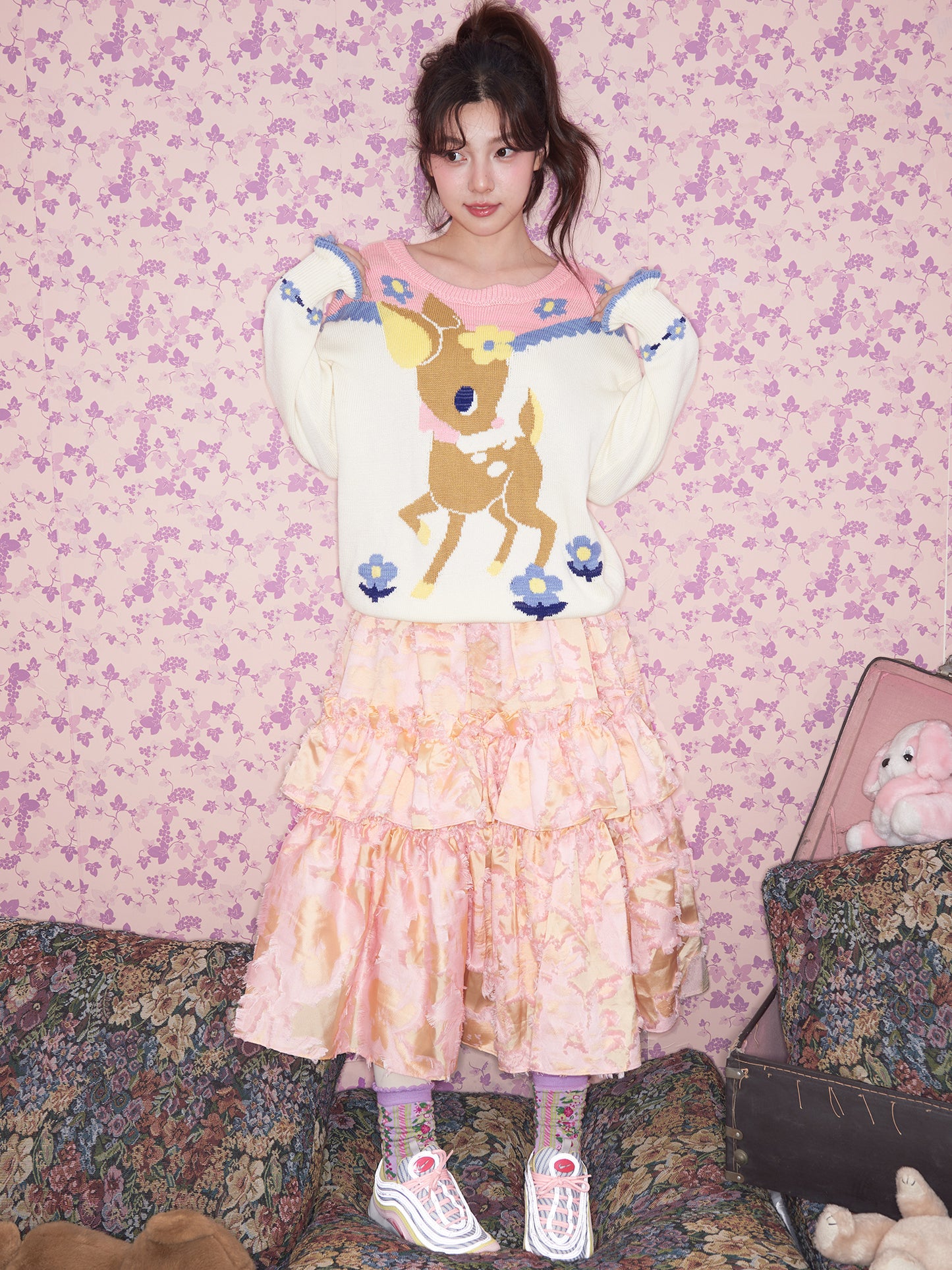 tntntutu - Kawaii Layered Ruffle Woven Skirt skirt tntntutu