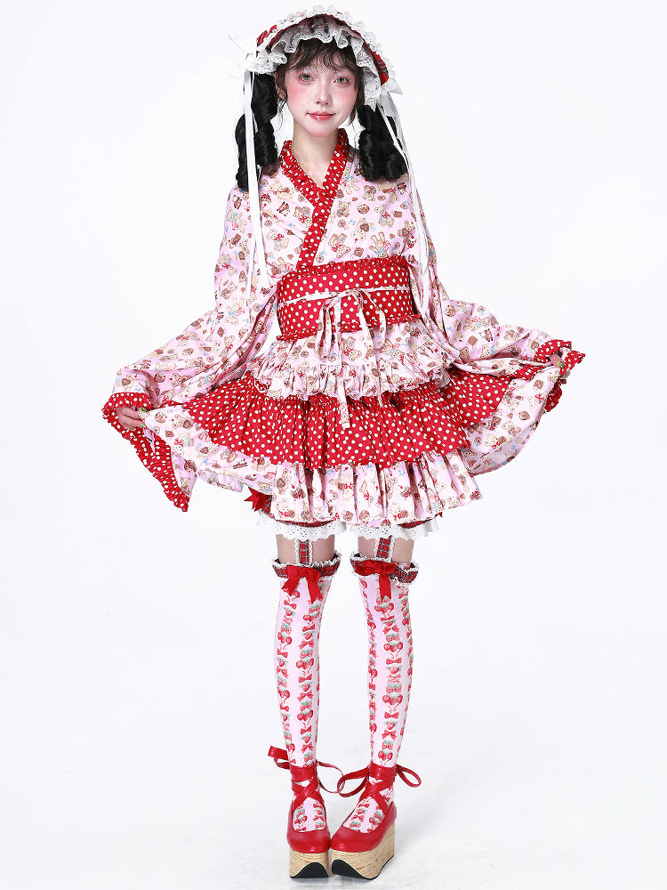 SOS MEME CLUB – Kawaii Modified Kimono Short Skirt skirt SOS MEME CLUB