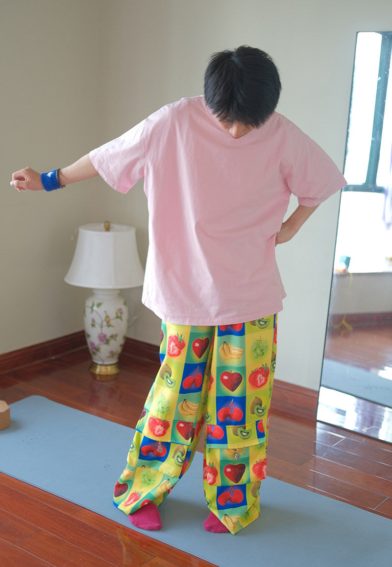 No Blue Today - Fruit Print Wide Leg Pants pants No Blue Today