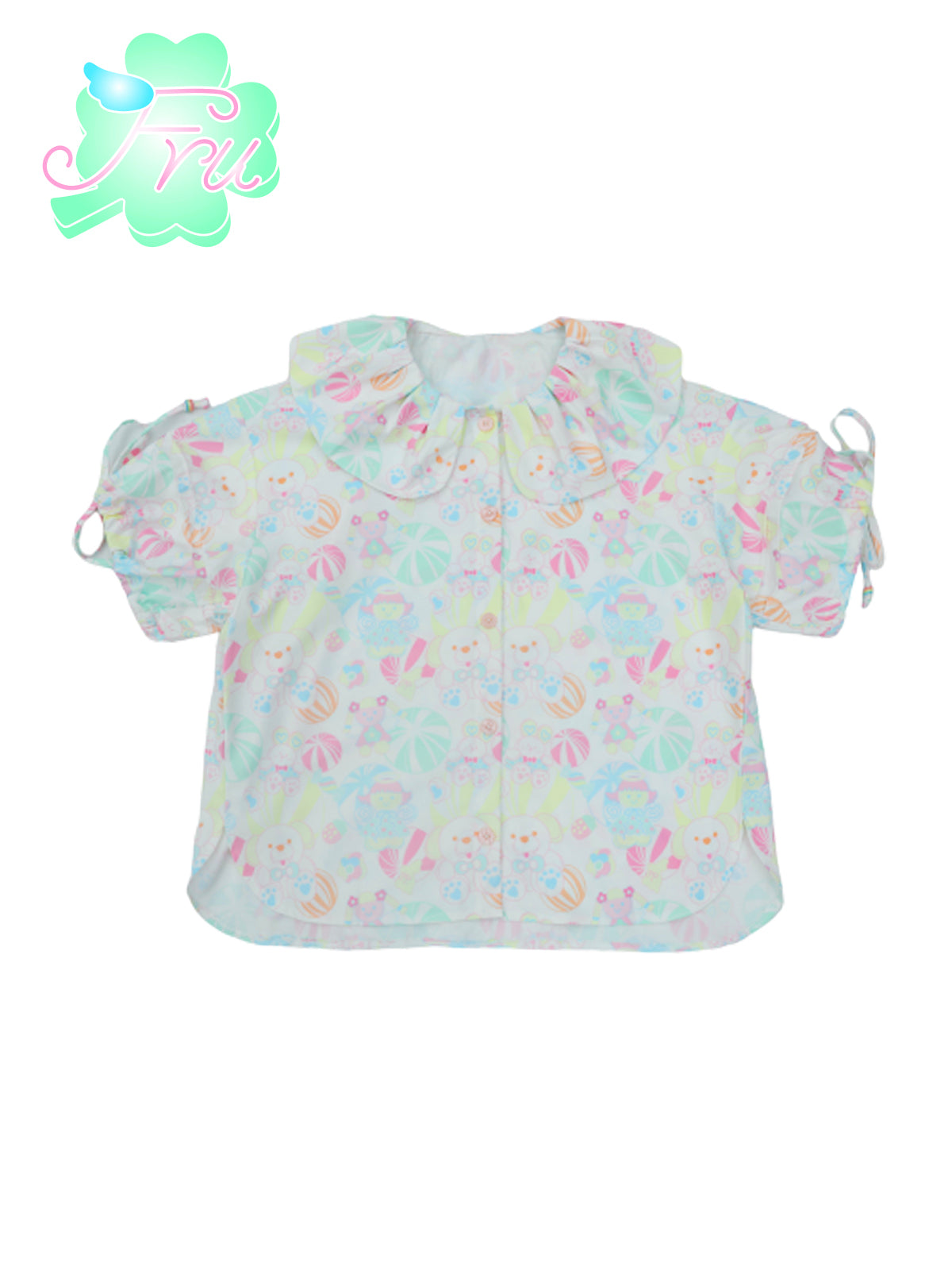 frufru Candy‑Print Blouse | Cotton Peter‑Pan Collar Shirt blouse frufru