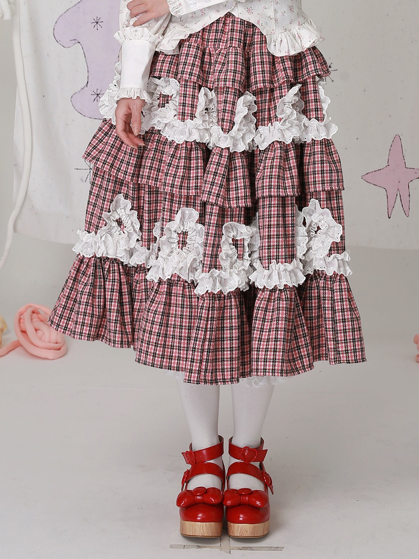 SOS MEME CLUB - Kawaii Skirt Showa Retro Layered Cake Skirt skirt SOS MEME CLUB