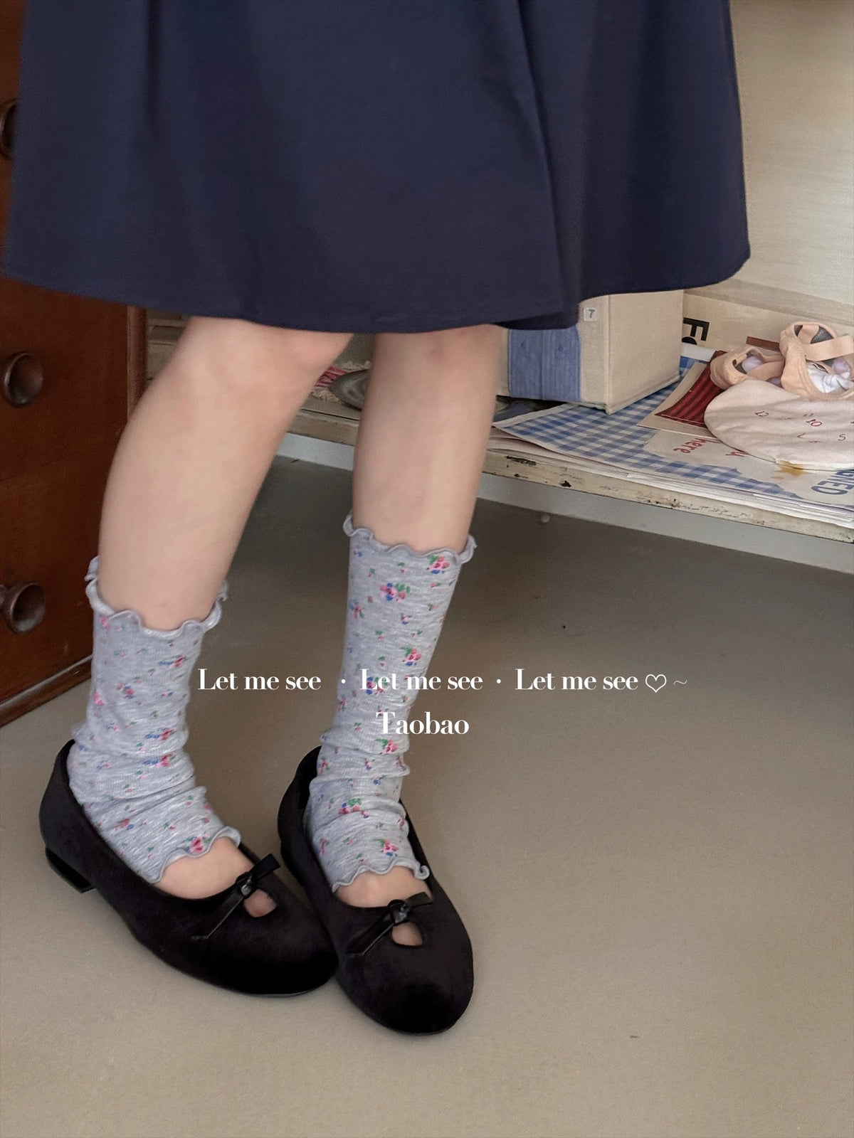 LET ME SEE - Floral Ruffle Footless Socks socks let me see