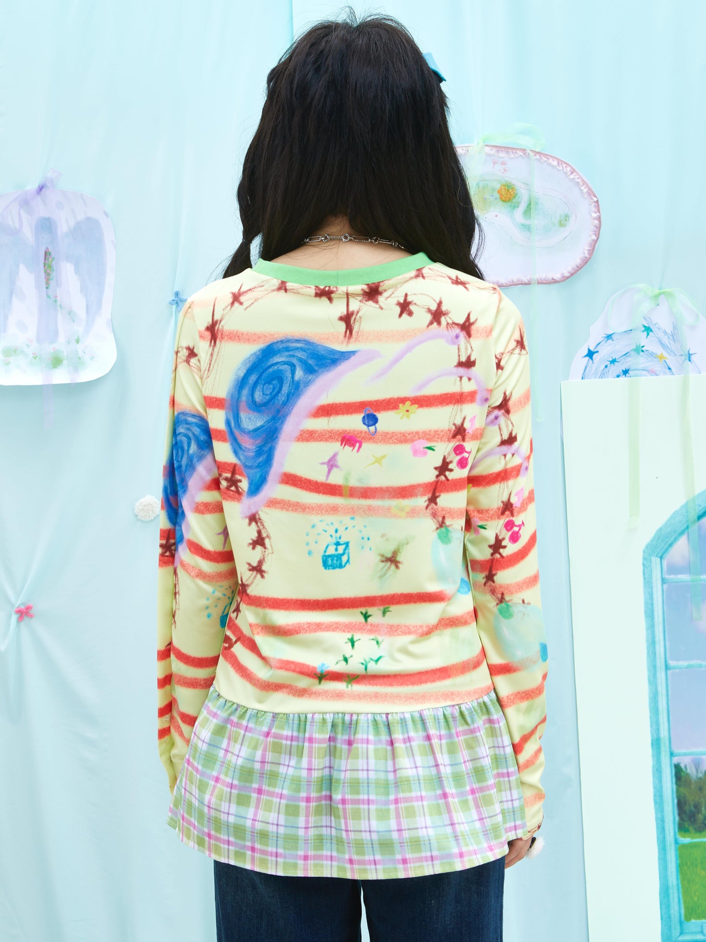 Harajuku Undershirt Colorful Dopamine Shirt Long Sleeve Top shirt Moon Meadow