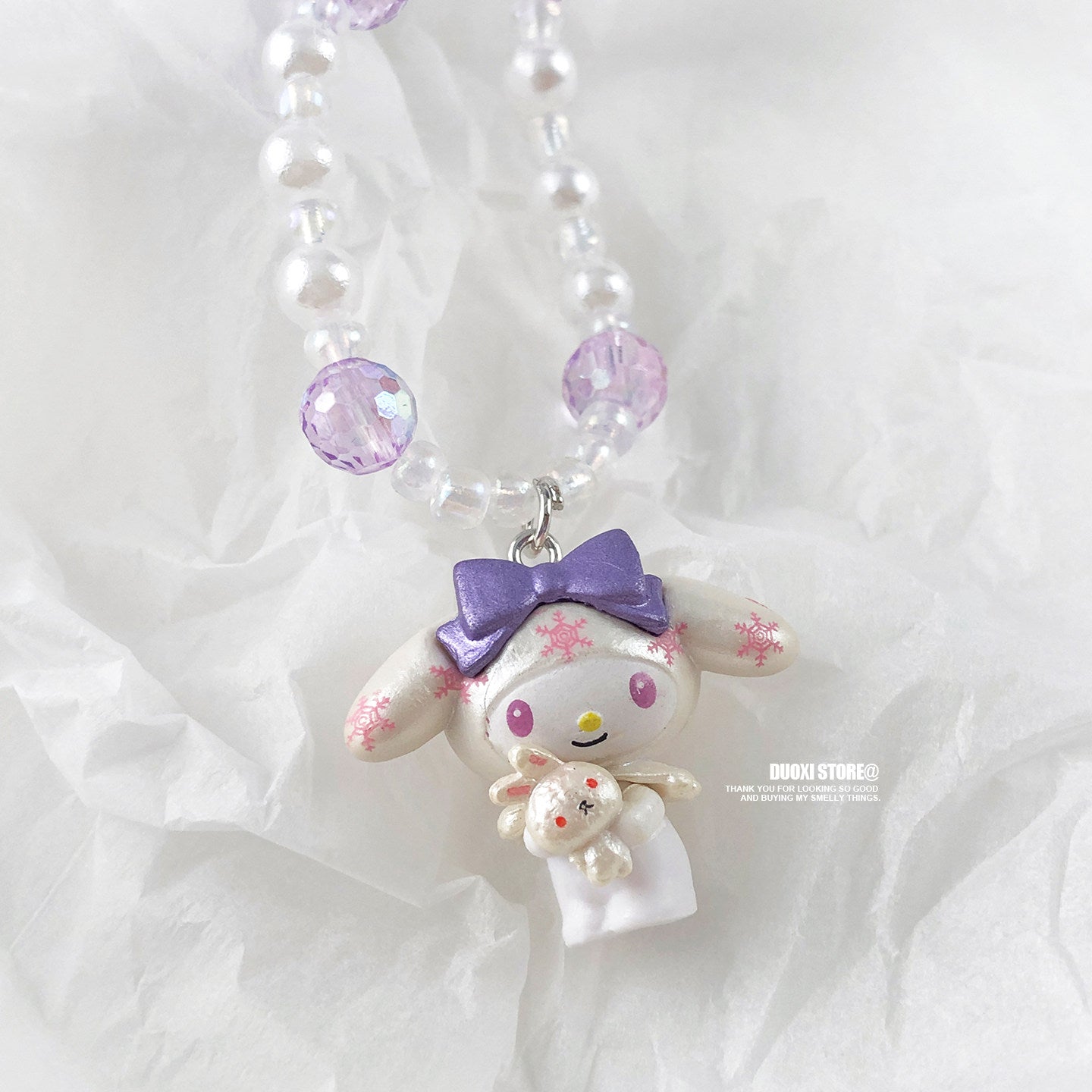 DuoXi - Purple Melody Bunny Bead Necklace necklace DuoXi