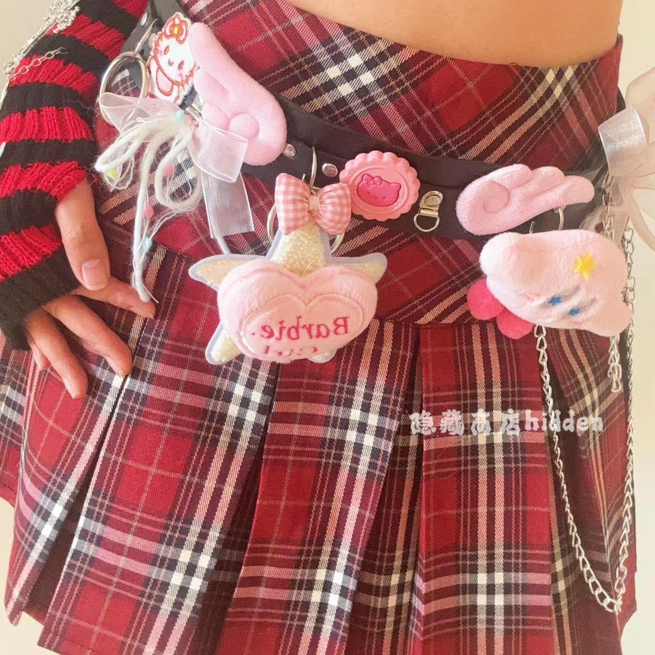 Hidden - Y2K Pink Bow Waist Belt for Decora & Subculture Looks belt hidden