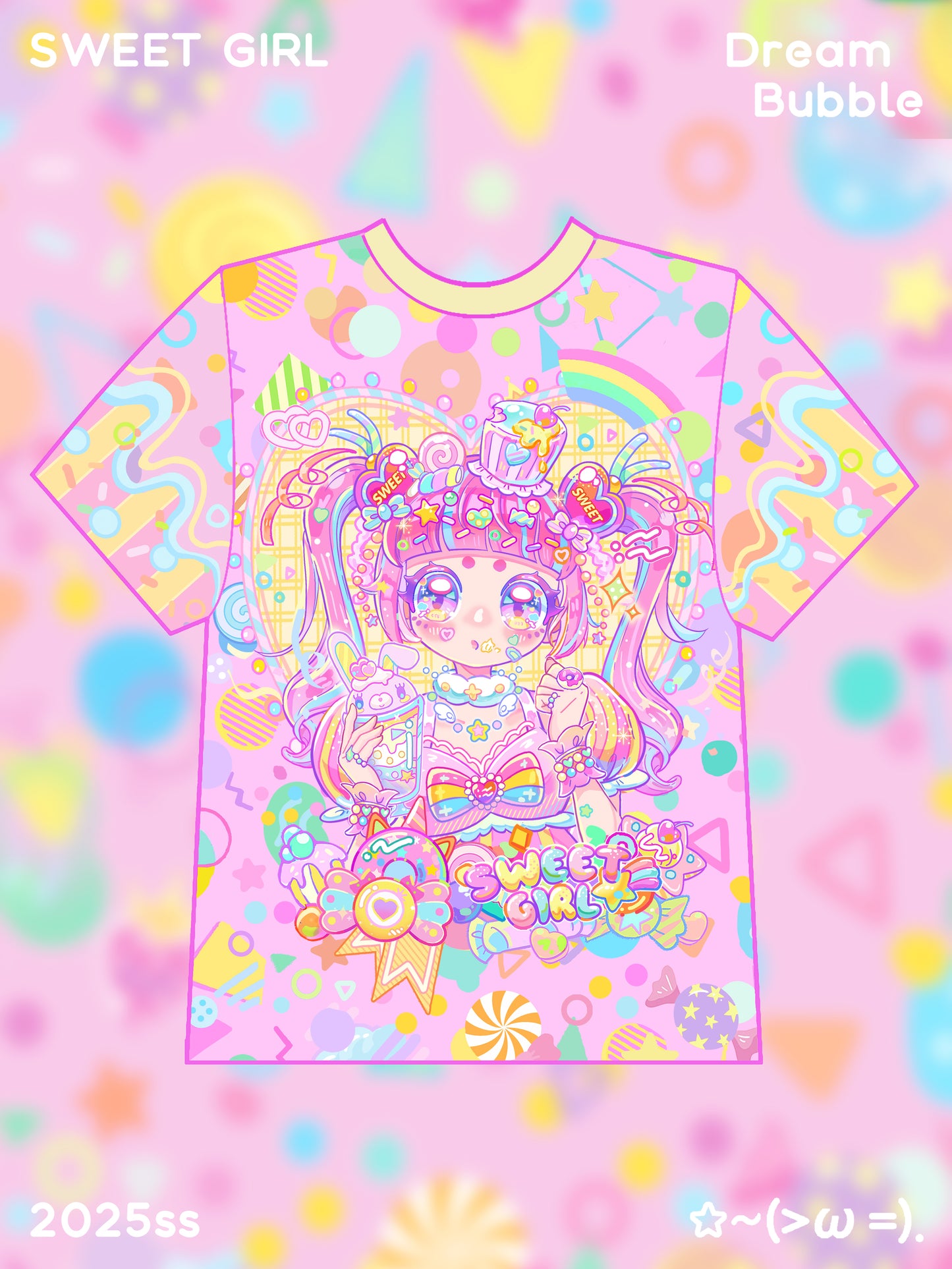 Dream Bubble - Decora Kei T-shirt Pink Candy Girl T-shirt shirt Dream Bubble