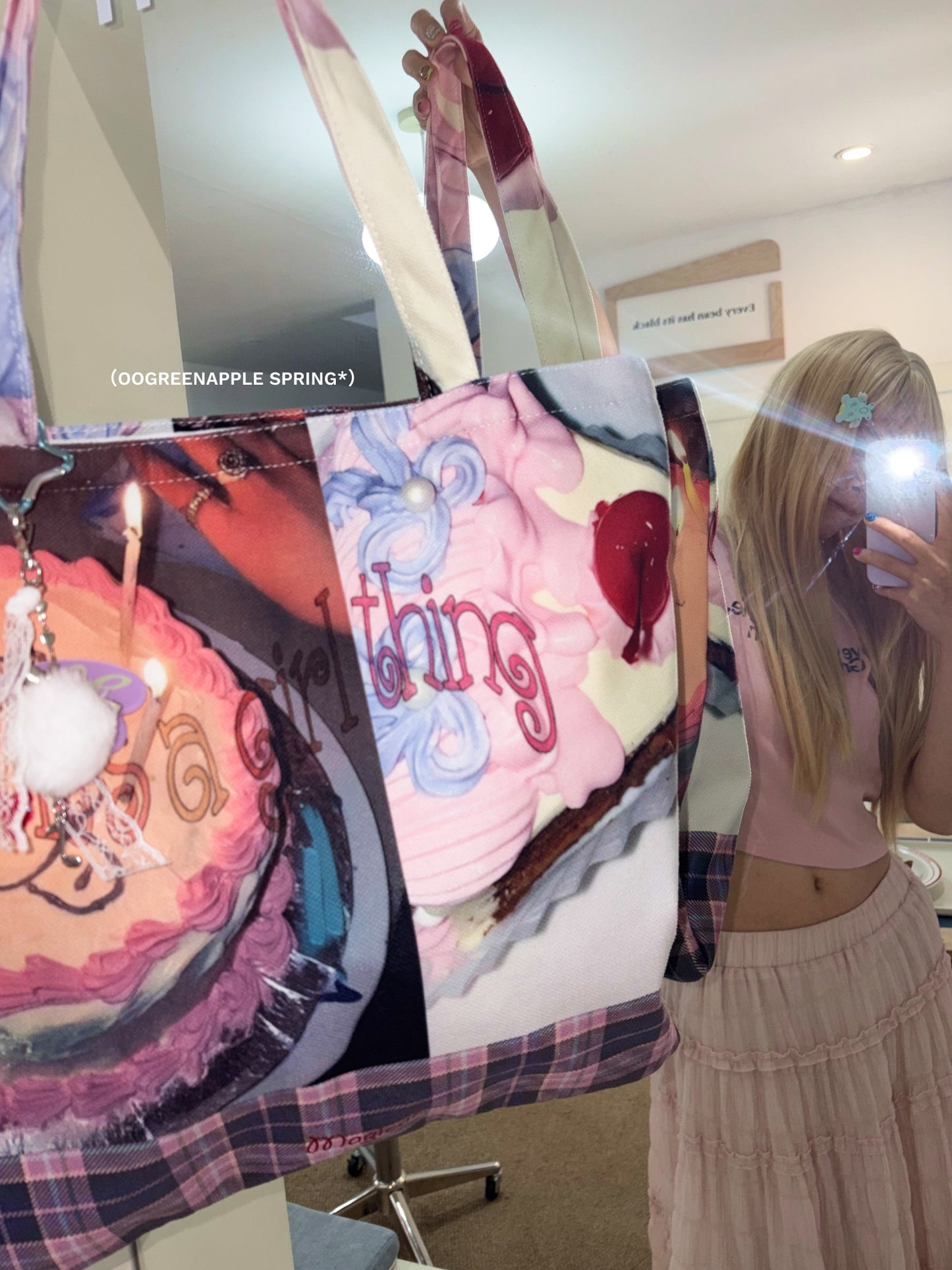 Oogreenapple - Graffiti Bear Canvas Shoulder Bag bag Oogreenapple