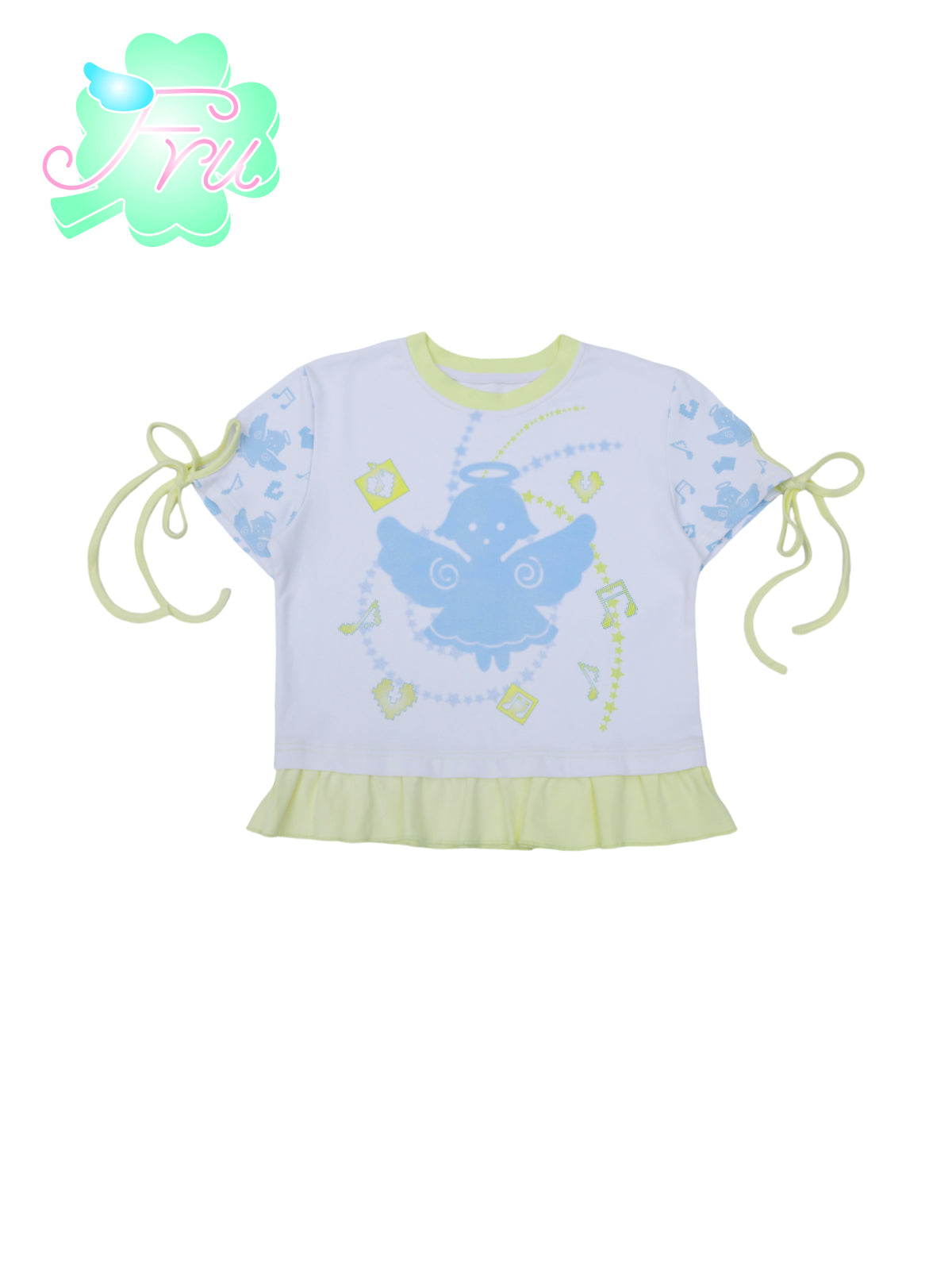 frufru White Angel Print T-Shirt – Cute Summer Cotton Tee tshirt frufru