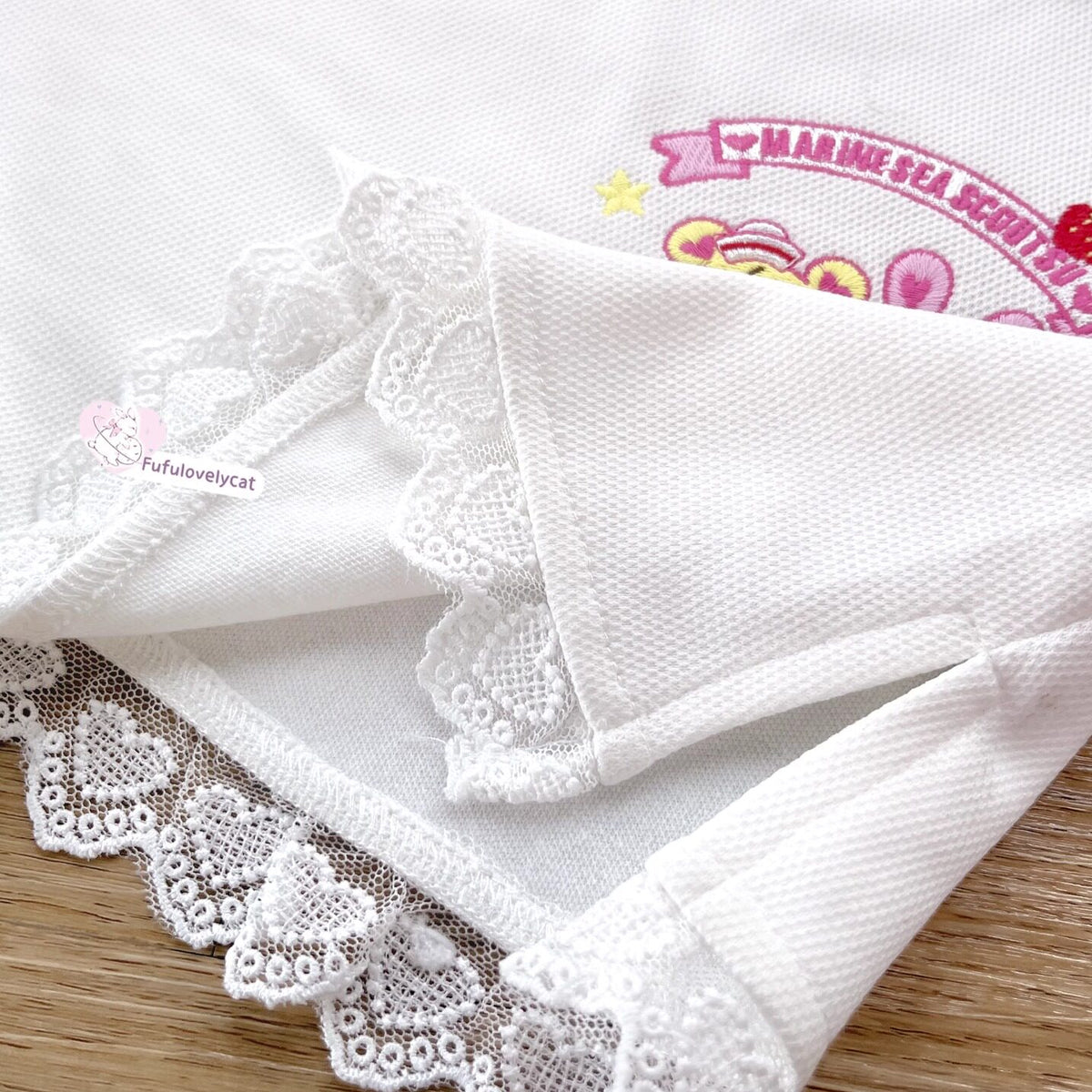 Bunny Planet - Jojifuku Embroidered Lace Tee White Top shirt bunnyplanet