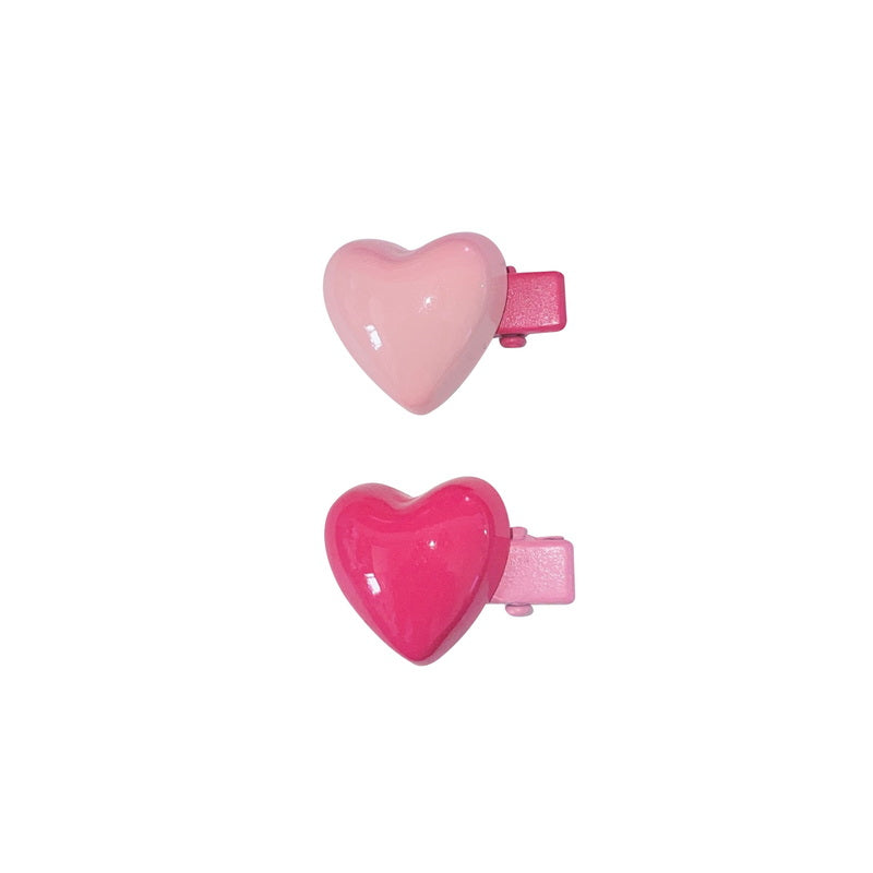 StrangeLab Pink Hair Clip | Mini Bangs Clip | Heart-Shaped Side Clip hair clip strangelab