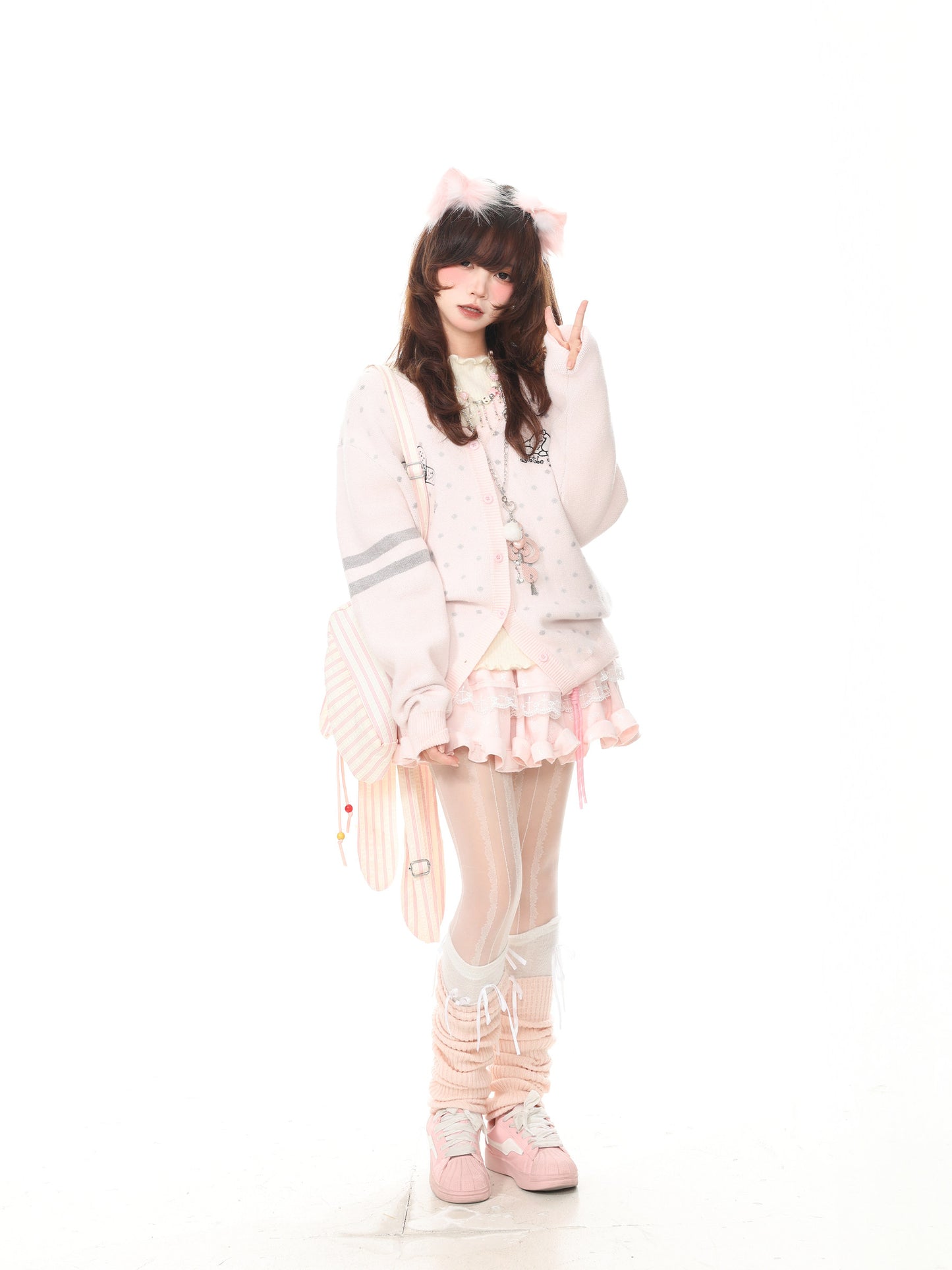 Languid Park - Polka Dot Embroidered Knit Sweater