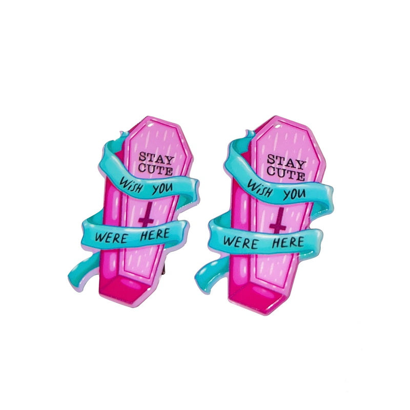StrangeLab Decora Hair Clip | Ghost Tombstone Punk Hair Clip | Decora Kei Bangs Clip hair clip strangelab