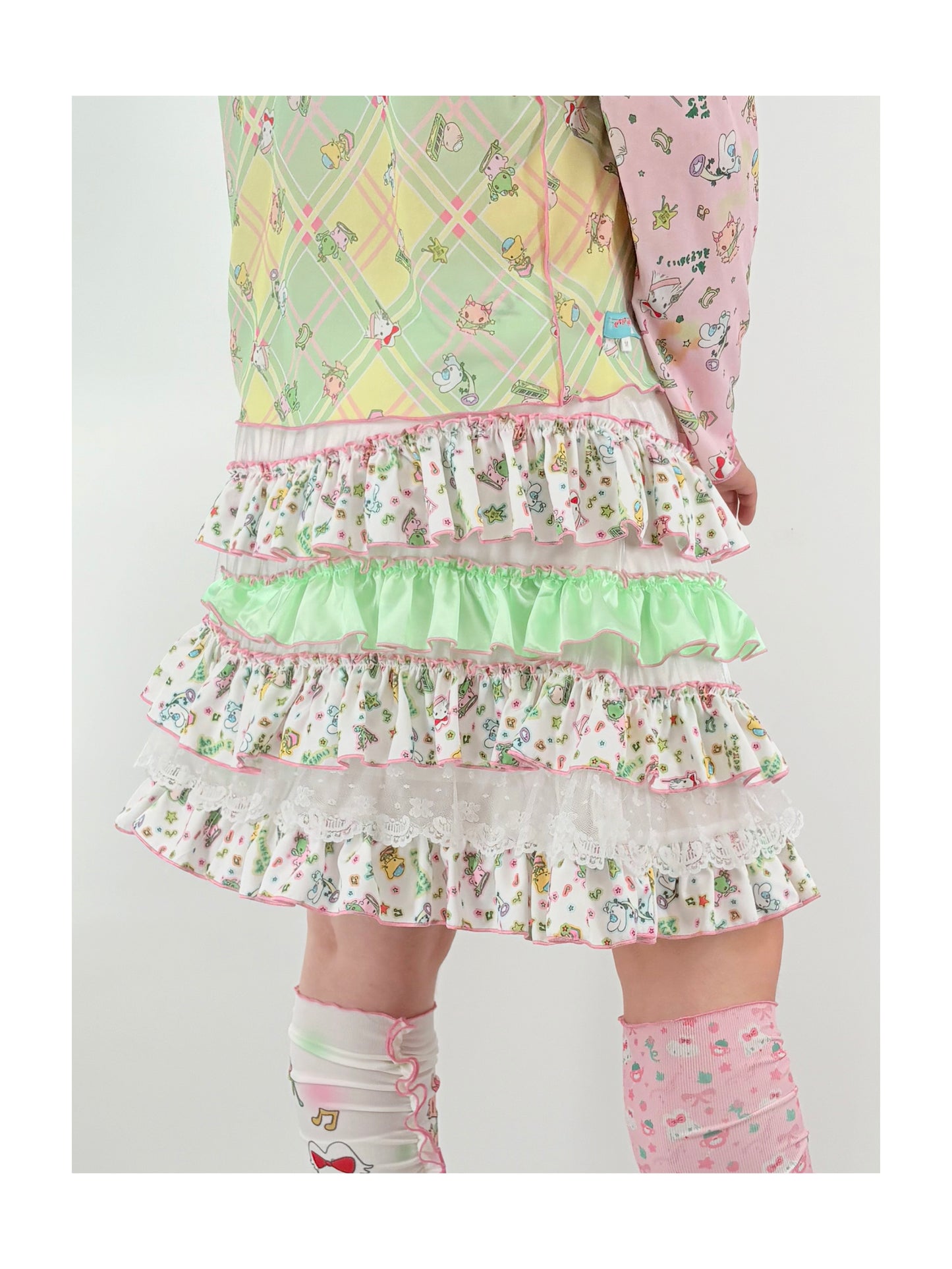 shishihshop - Kawaii Layered Print Skirt skirt shishihshop