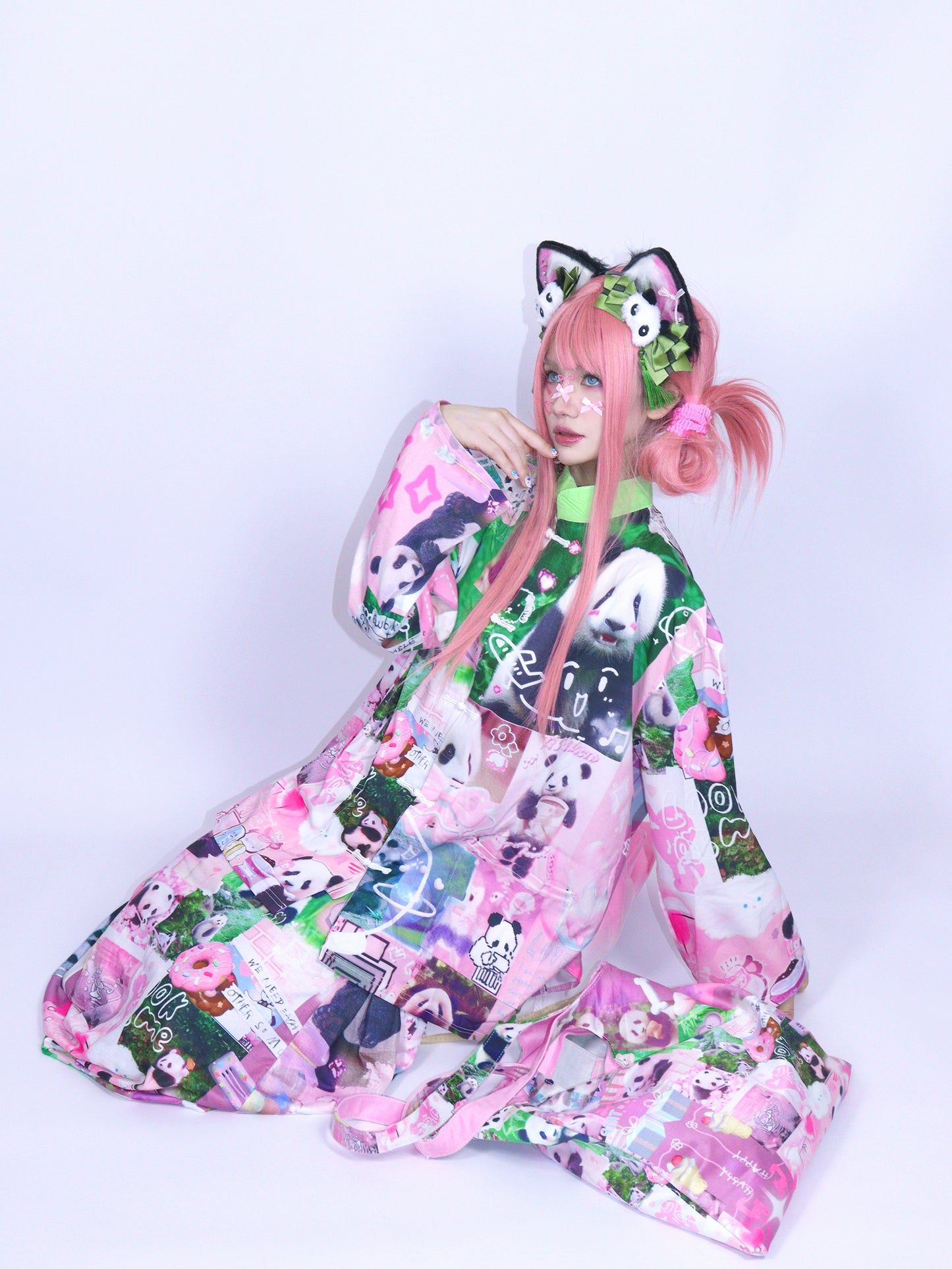 LEERROO – Y2K Panda Patchwork Chinese Style Tang Suit Jacket shirt Leerroo