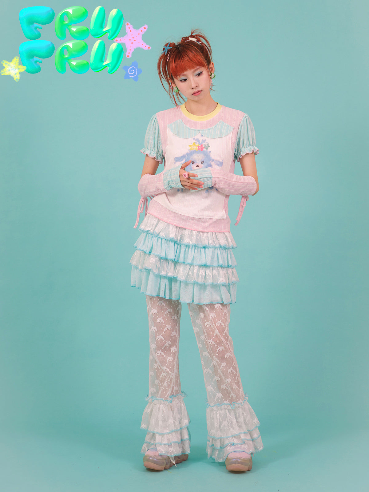 FruFru Summer Decora Skirt | Lace Blue Cake Skirt | Puffy Tulle Skirt skirt frufru