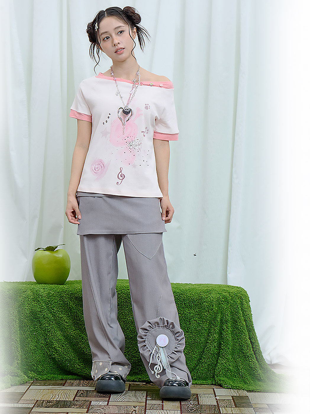 Moon Meadow - Music Note Wide Leg Pants PANTS Moon Meadow