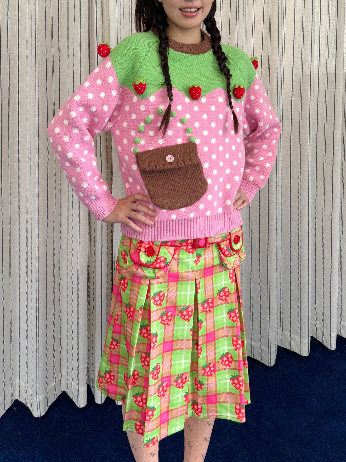 FRUITS - Kawaii Fruit Star Strawberry Print Skirt skirt Fruits