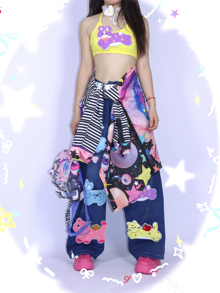 LEERROO Halter Dopamine Tank Top | Fun Padded Crop Cami camisole Leerroo