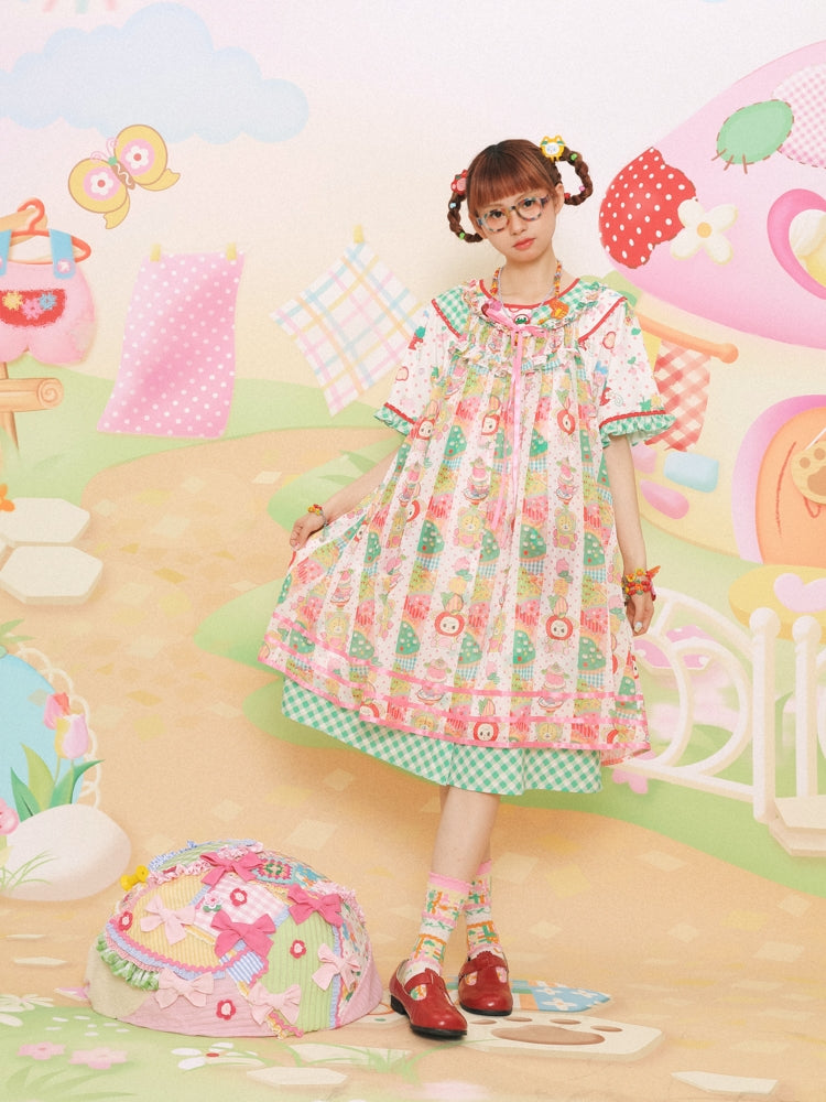 Lutra Jump Dress Chiffon Print Dress Cute Layered Cami Dress dress Lutra Jump