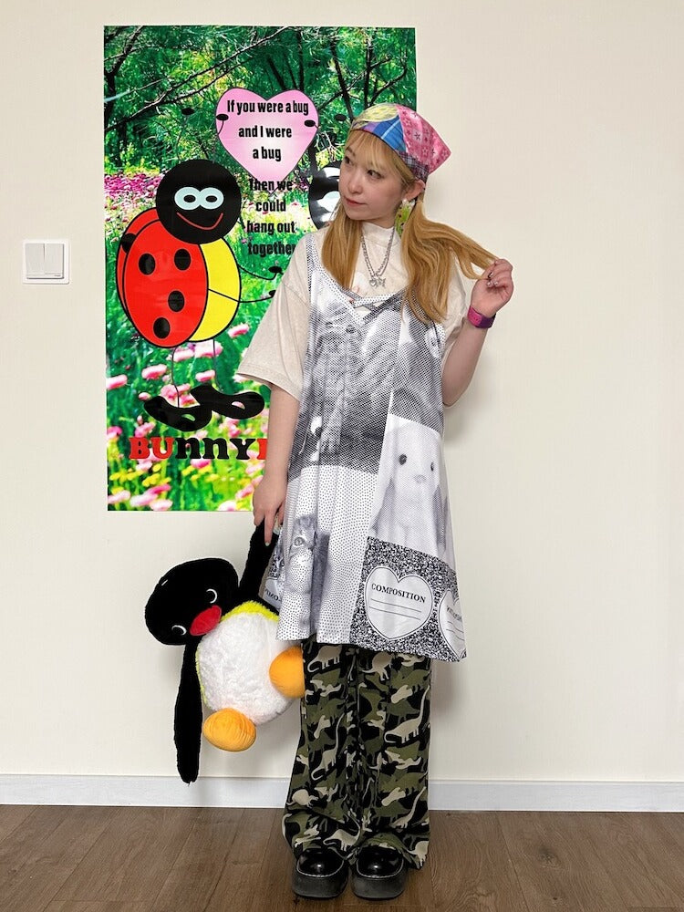 Decora Kei Slip Dress – Loose Fit Printed dress bunnybunnygun