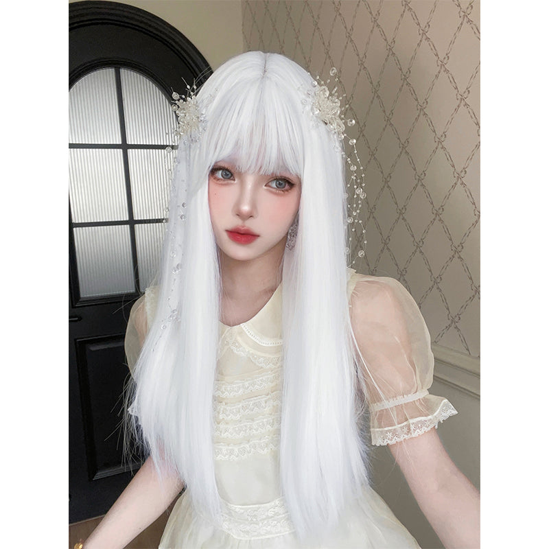 Alice Garden - Harajuku White Long Straight Wig wig Alice Garden