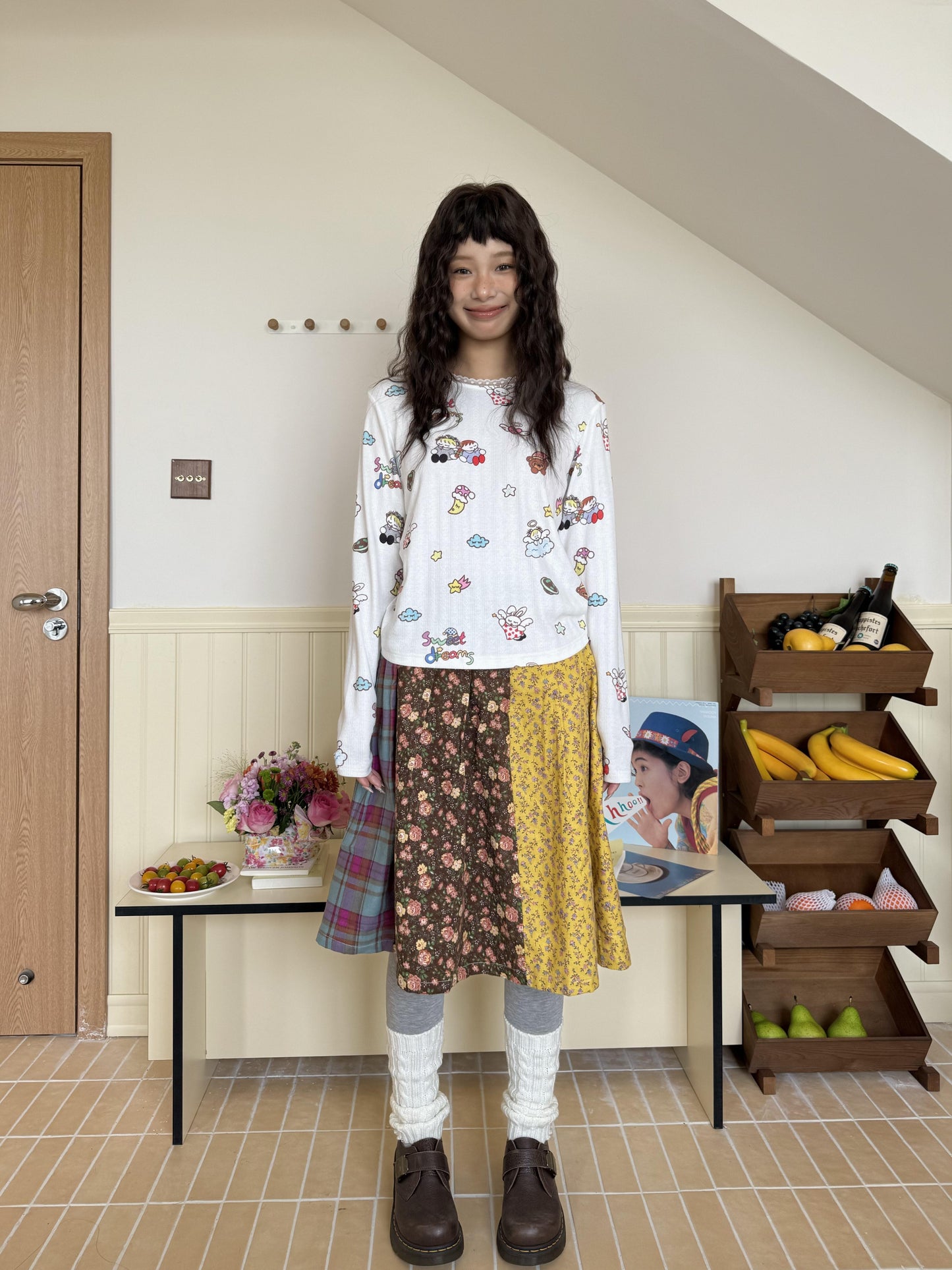 Harajuku Shirt White Lace Border Shirt Long Sleeve Shirt Shirt shirt KaiXin hostel