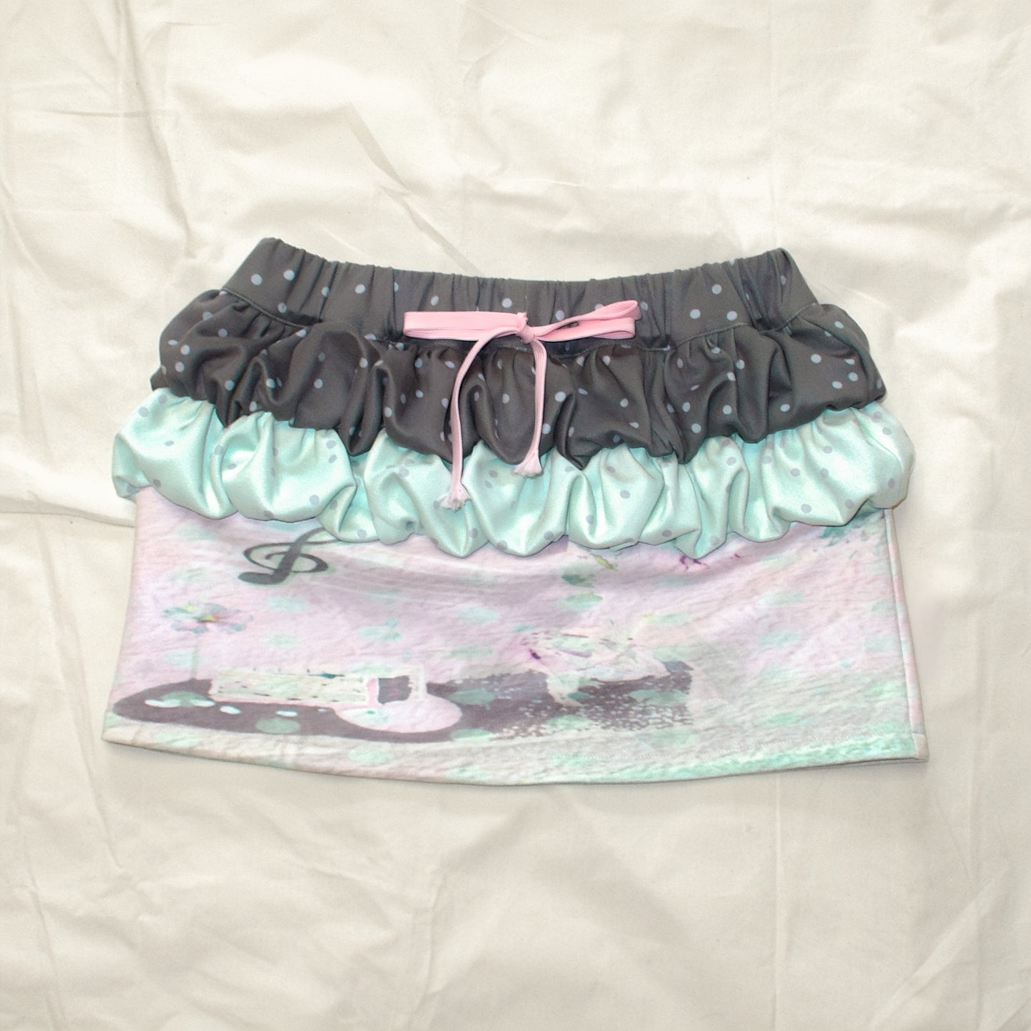 YJM with biubiu - Cream Puff Skirt with 3D Floral Edge skirt YJM with biubiu S