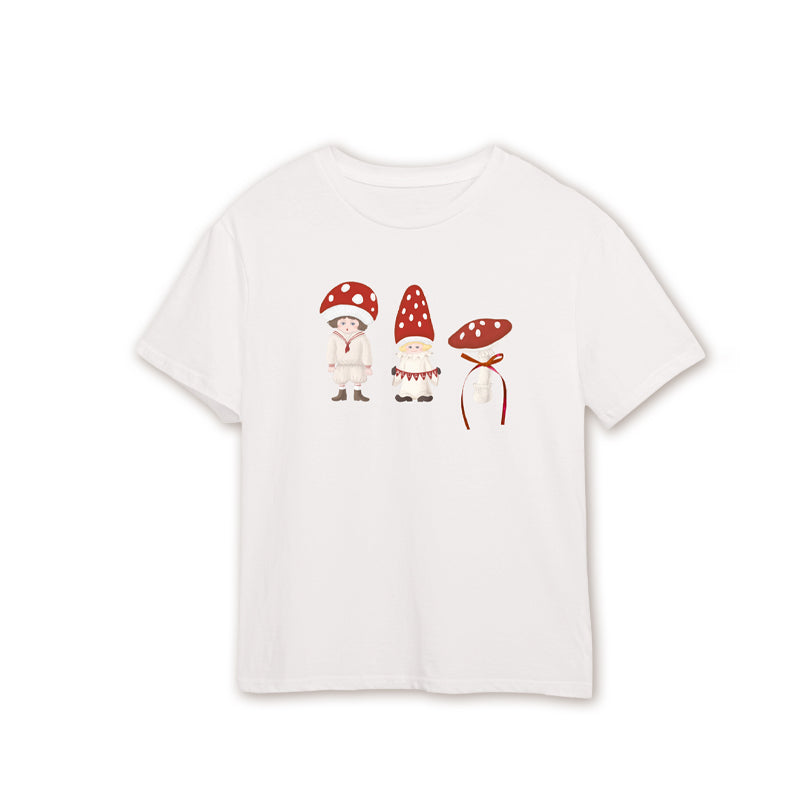 Meugler – Kawaii Red Mushroom Print Bow T-Shirt tshirt Meugler
