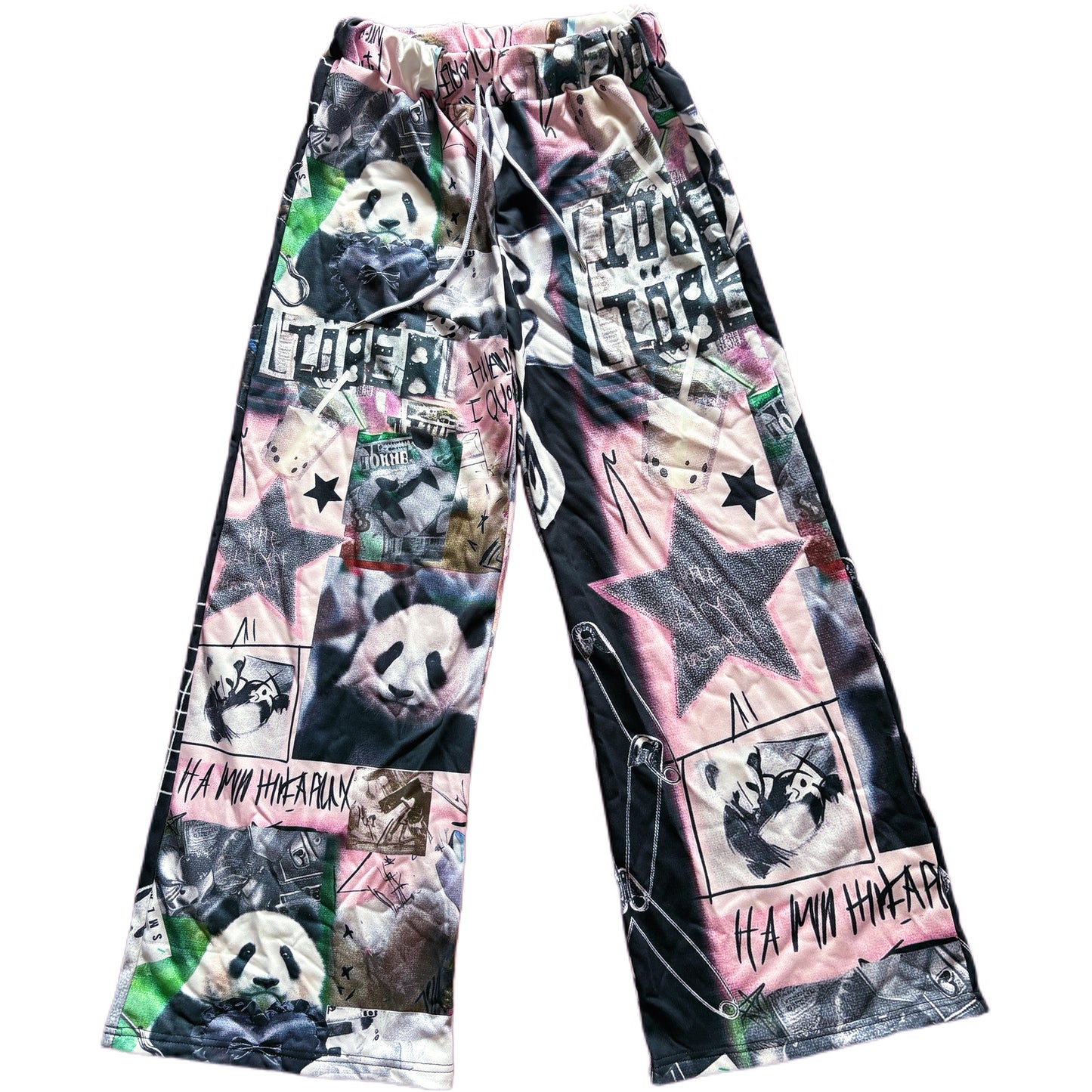 LEERROO - Y2K Panda Wide Leg Pants pants Leerroo