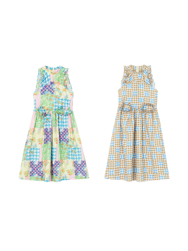 Tntntutu Patchwork Dress | Halter Neck Dress | Sleeveless Checkered Dress dress tntntutu